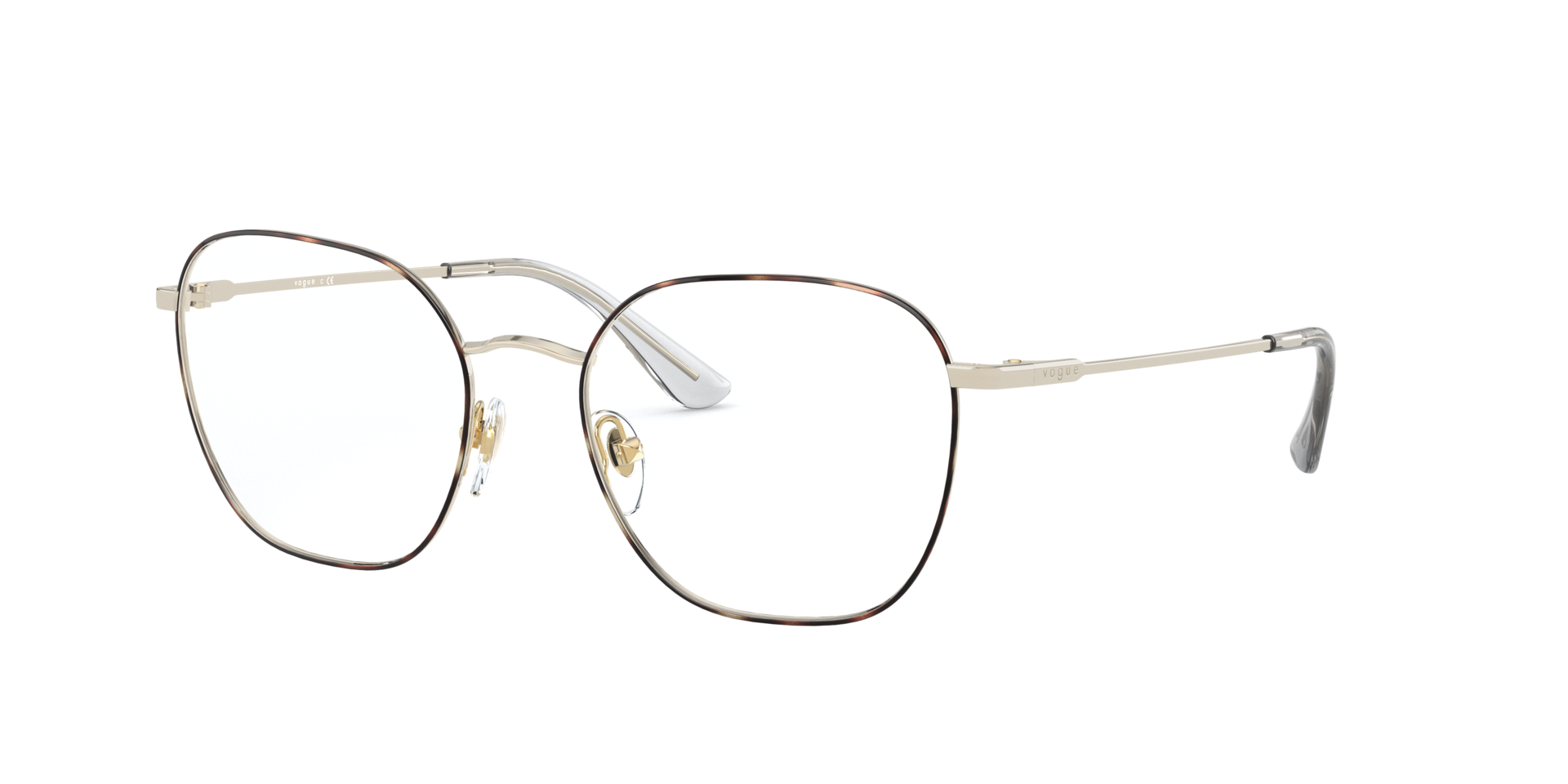 VO4178 Top Havana & Pale Gold MetalEyeglass Frames for Glasses Direct, Angle View