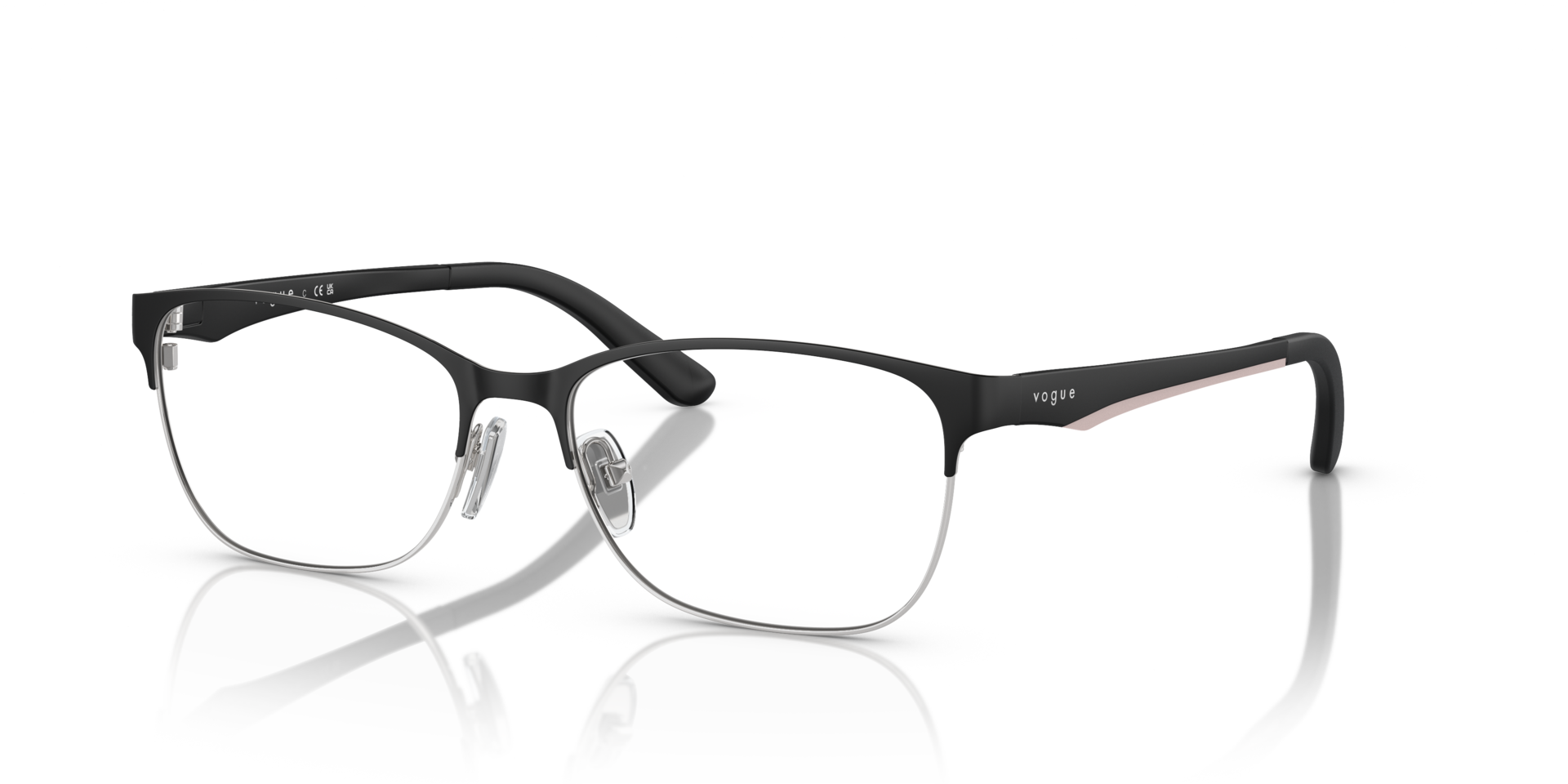 VO3940 Matte Black MetalEyeglass Frames for Glasses Direct, Angle View