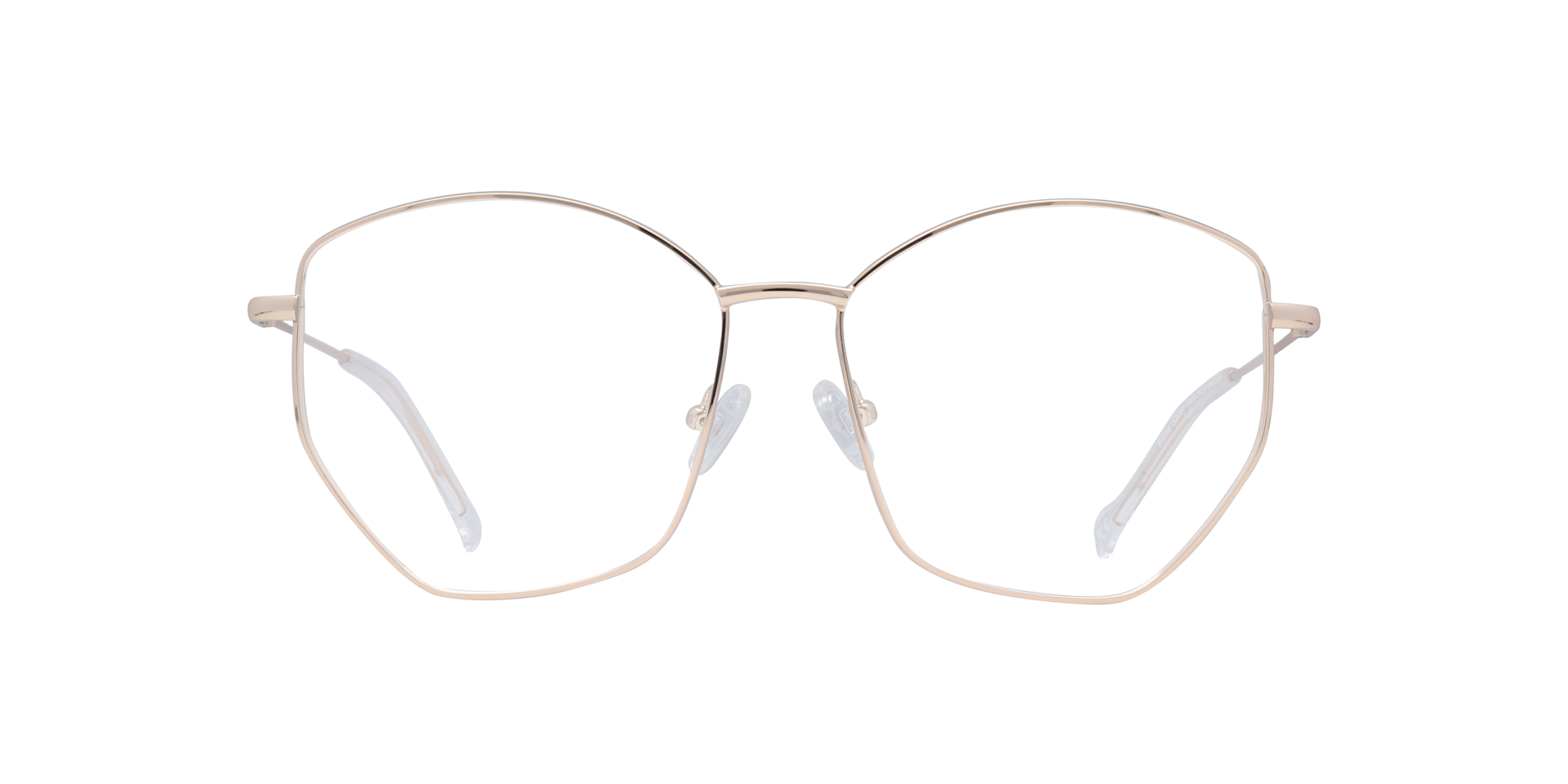 Eliza Shiny Gold MetalEyeglass Frames for Glasses Direct, Front View