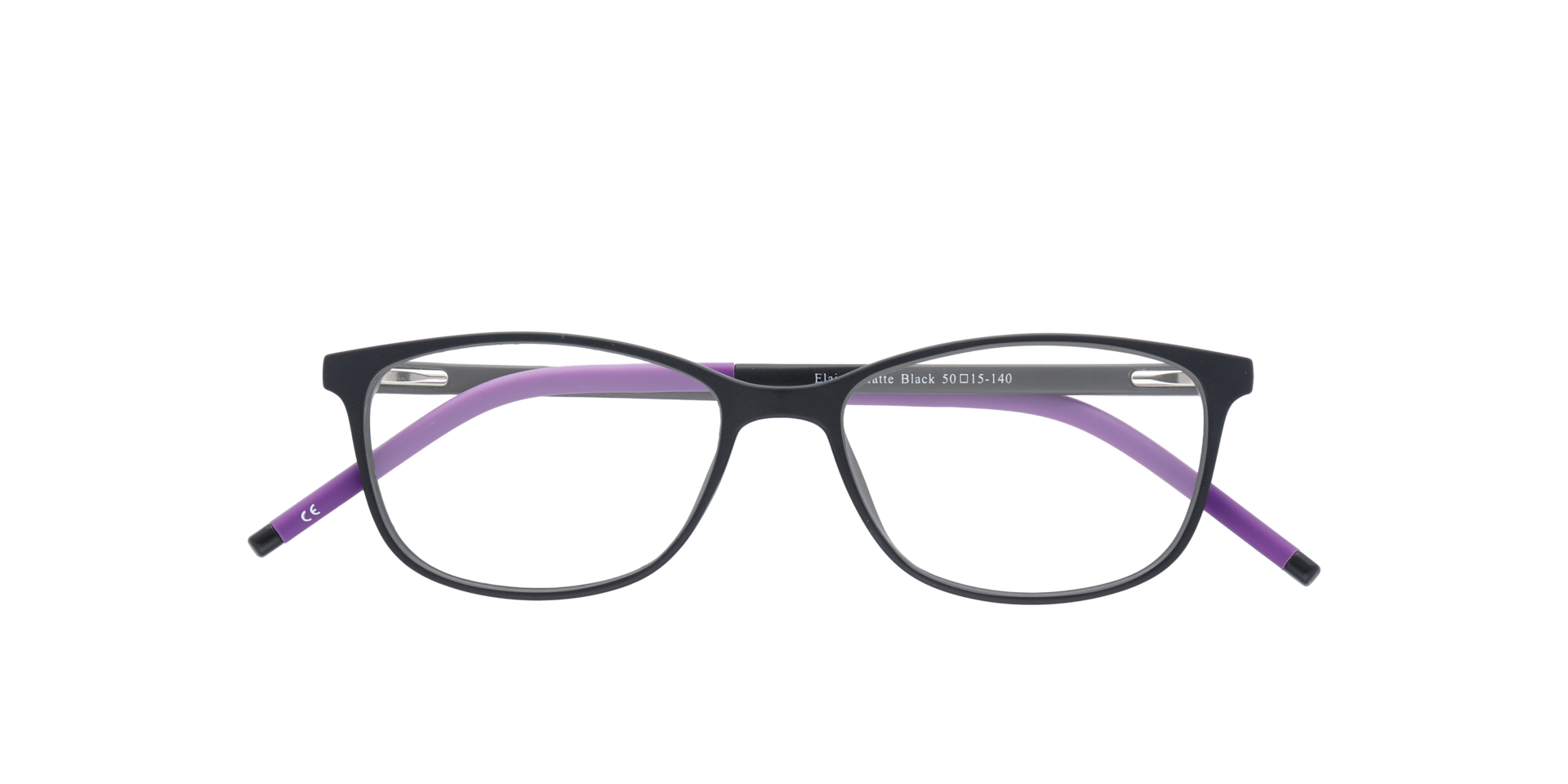 Elaine Matte Black PlasticEyeglass Frames for Glasses Direct, Closed View
