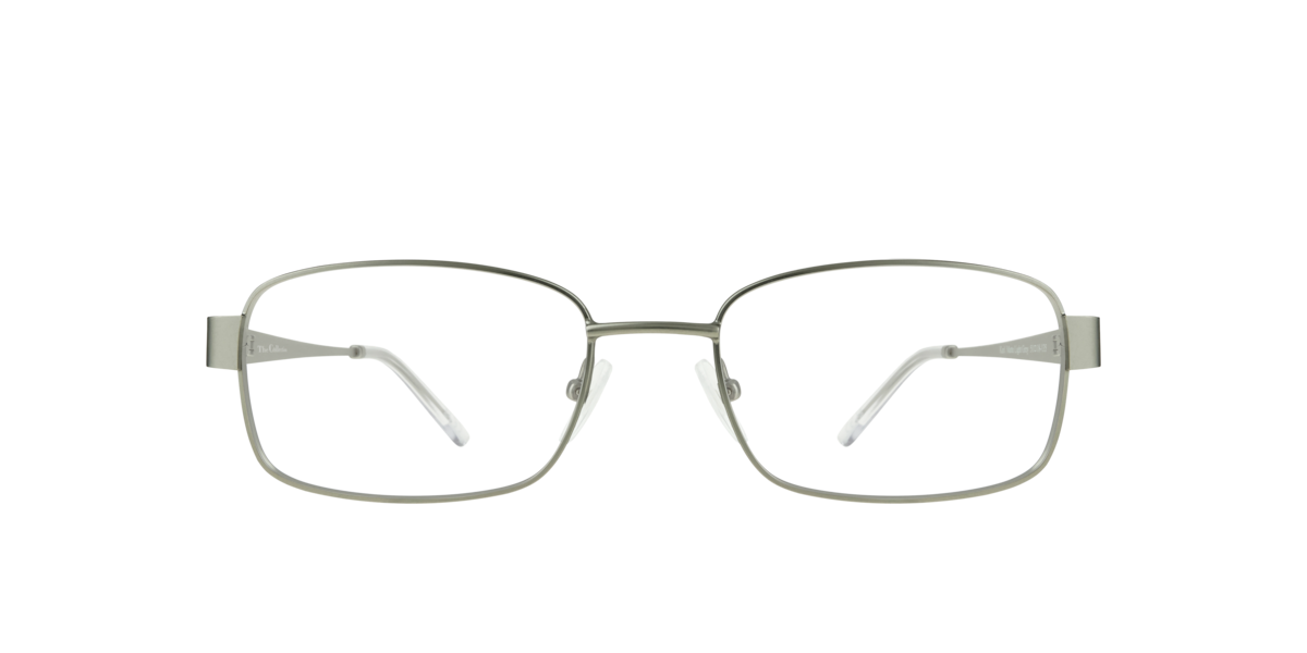 Matte Light Grey rectangle Metal eyeglasses Online - Full Rim - Karl