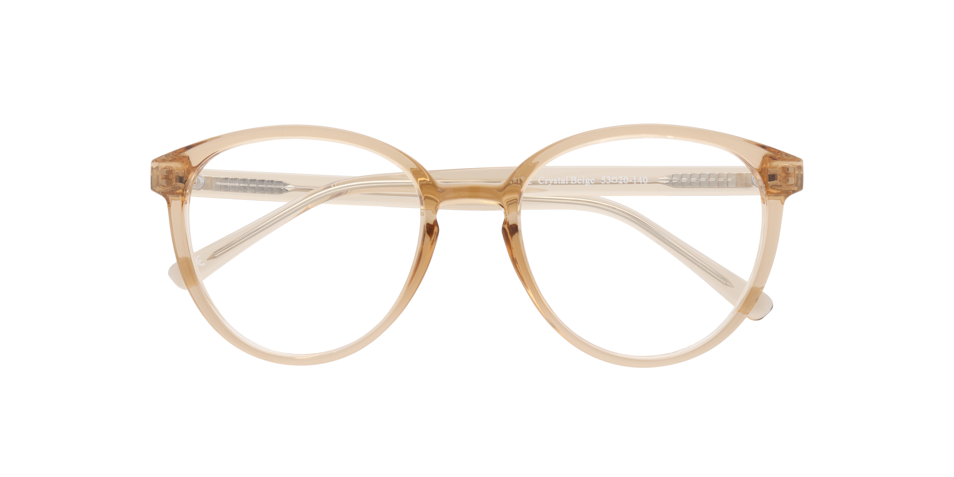 Claire Crystal Beige PlasticEyeglass Frames for Glasses Direct, Closed View