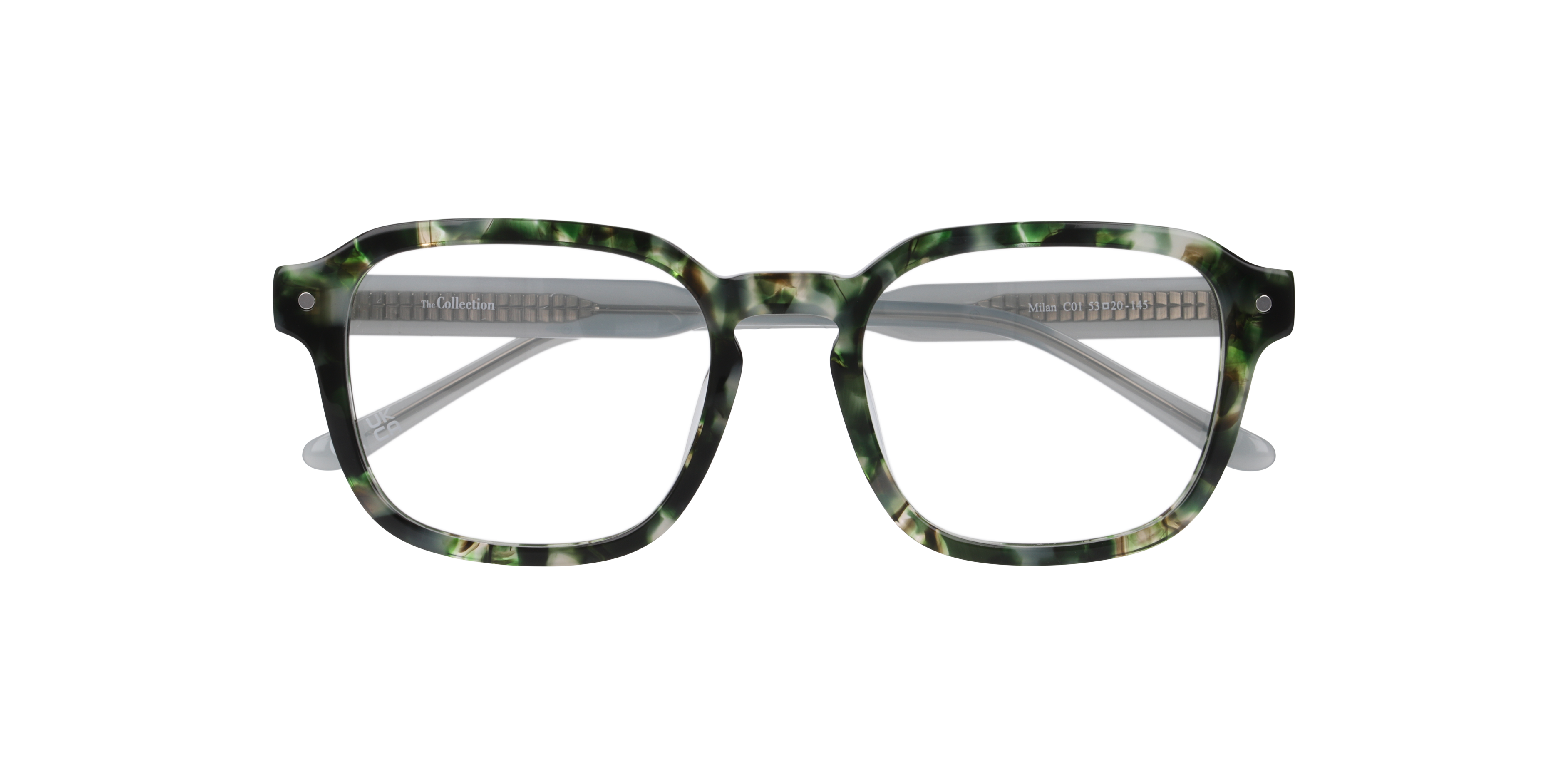 Milan Havana Green AcetateEyeglass Frames for Glasses Direct, Closed View