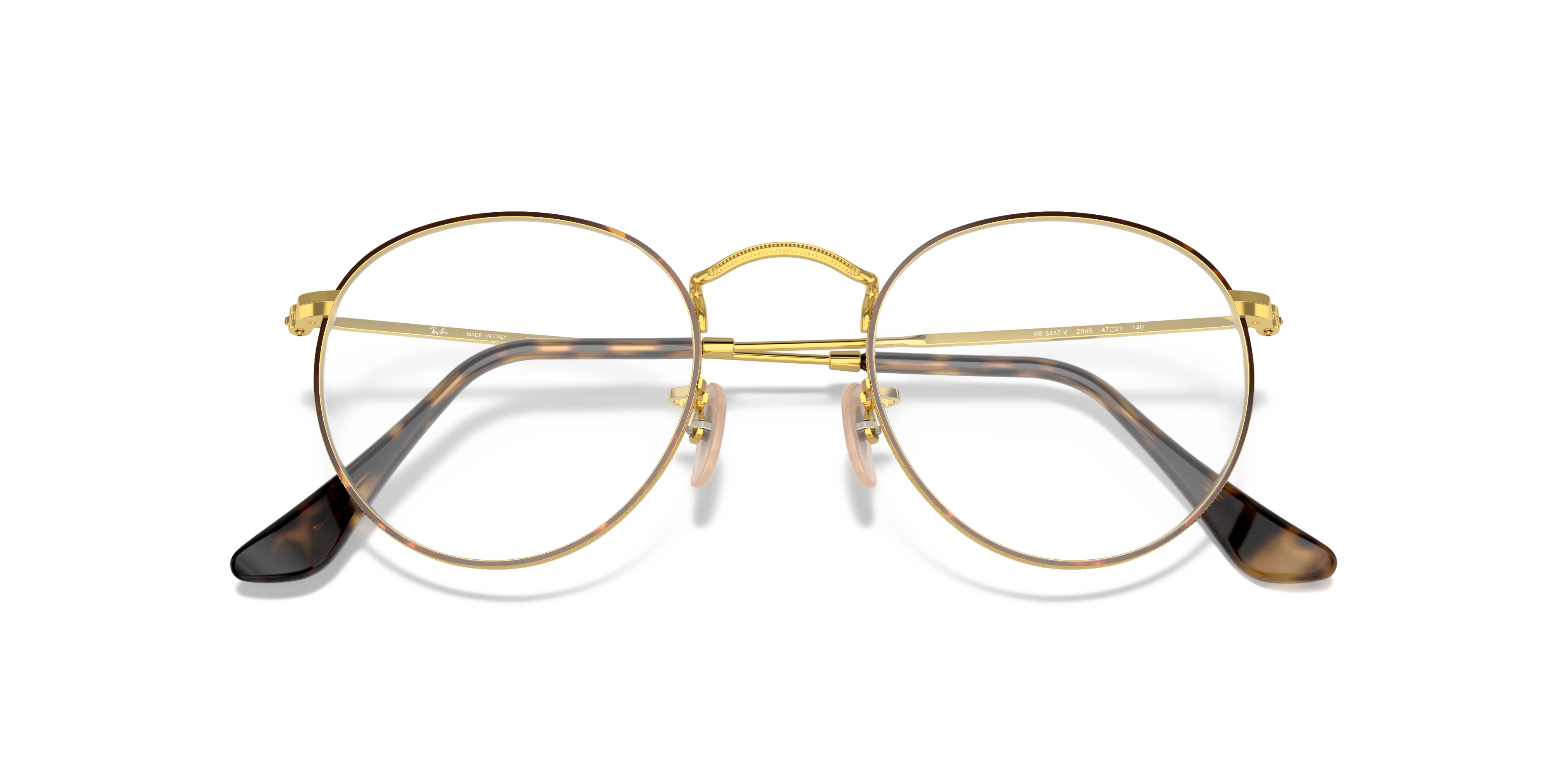 RB3447V Havana On Gold MetalSunglass Frames for Glasses Direct, Closed View