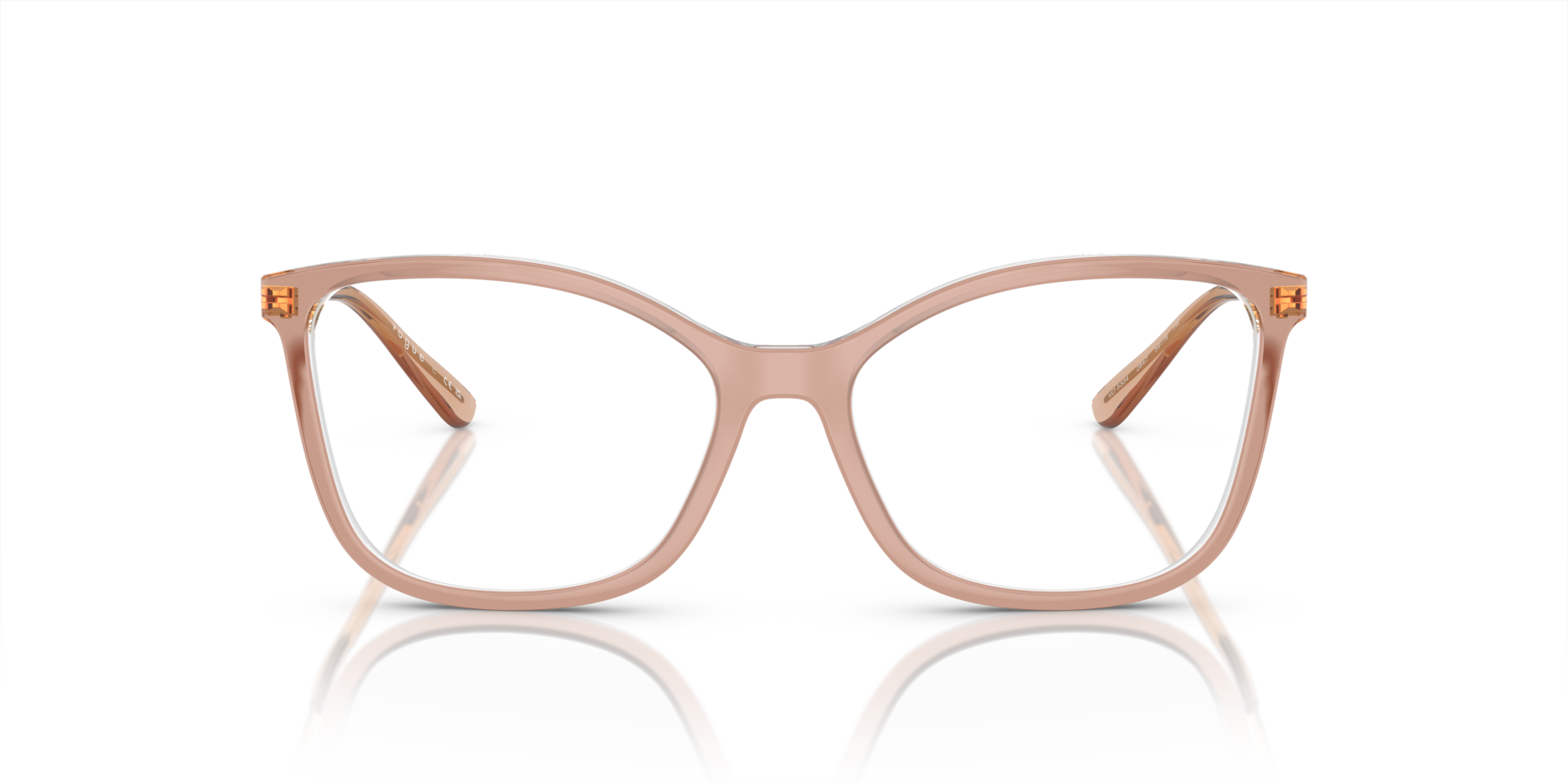 VO5334 Top Pink & Transparent PlasticEyeglass Frames for Glasses Direct, Front View