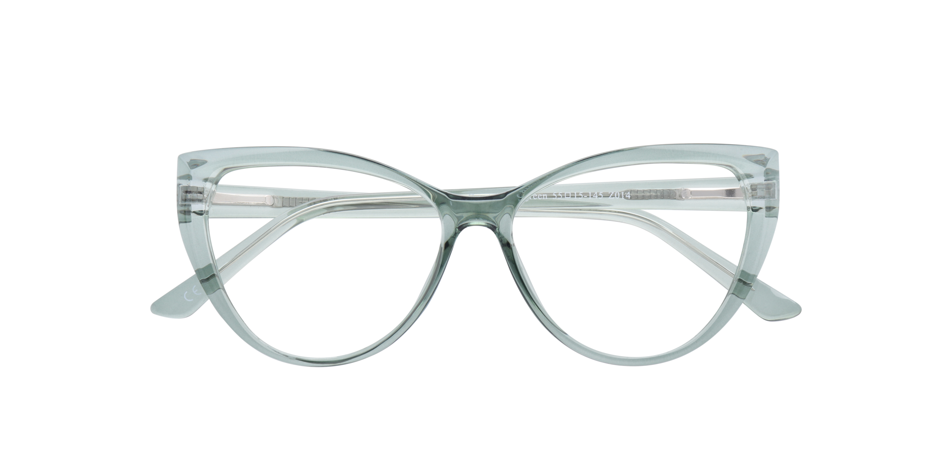 Freya Crystal & Light Green PlasticEyeglass Frames for Glasses Direct, Closed View