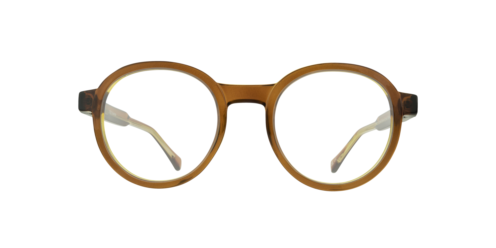 Joby Crystal Brown & Crystal Yellow PlasticEyeglass Frames for Glasses Direct, Front View