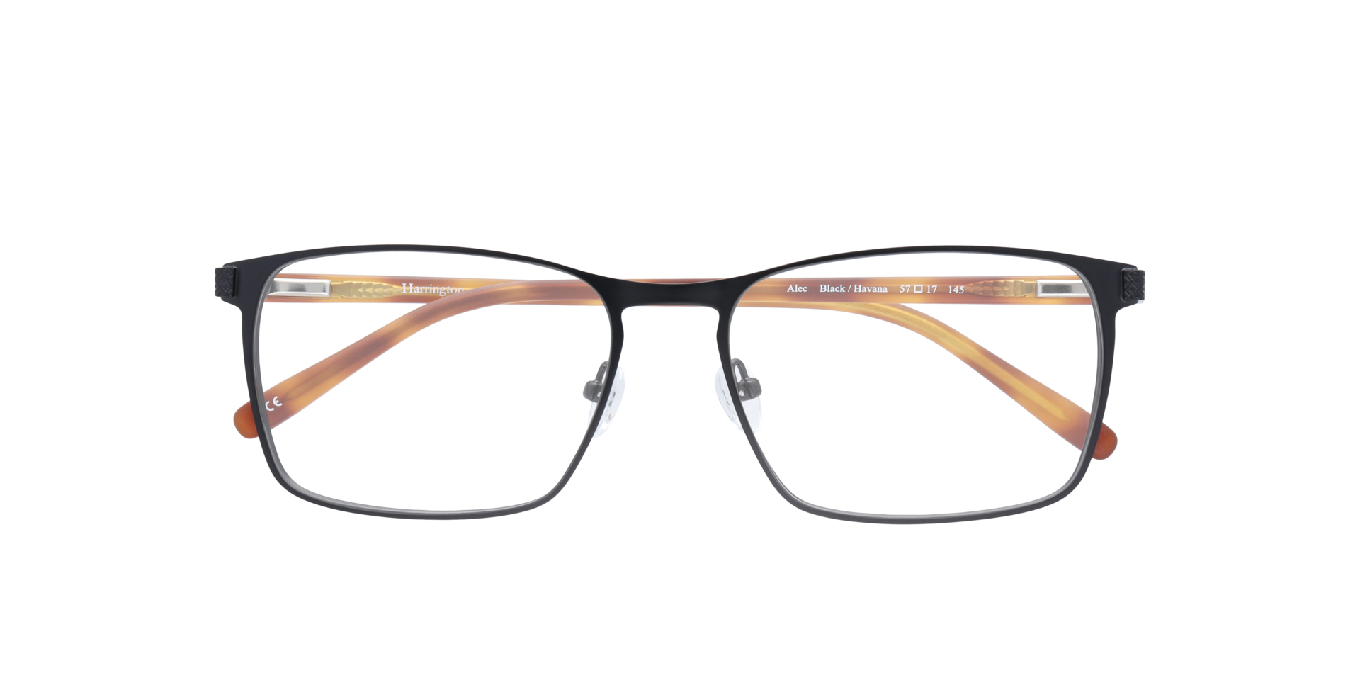 Alec Black & Havana MetalEyeglass Frames for Glasses Direct, Closed View