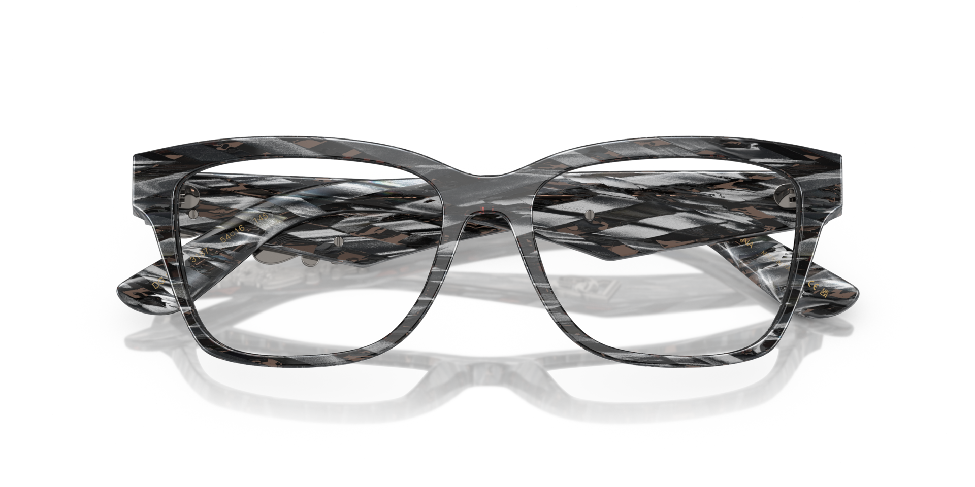 DG3370 Striped Black AcetateEyeglass Frames for Glasses Direct, Closed View