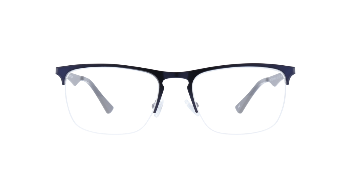 Harrington Men's Matte Navy Rectangle Metal Eyeglasses Online - Semi Rim - Joe1