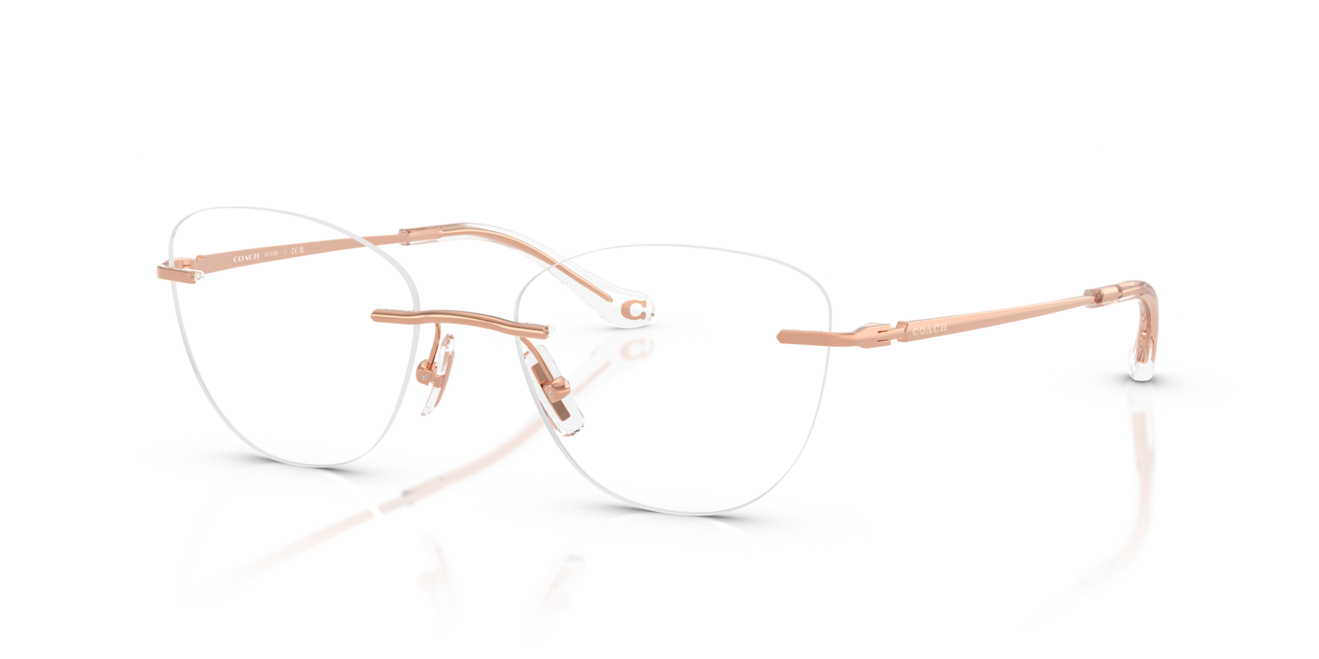 HC5185 Shiny Rose Gold MetalEyeglass Frames for Glasses Direct, Angle View