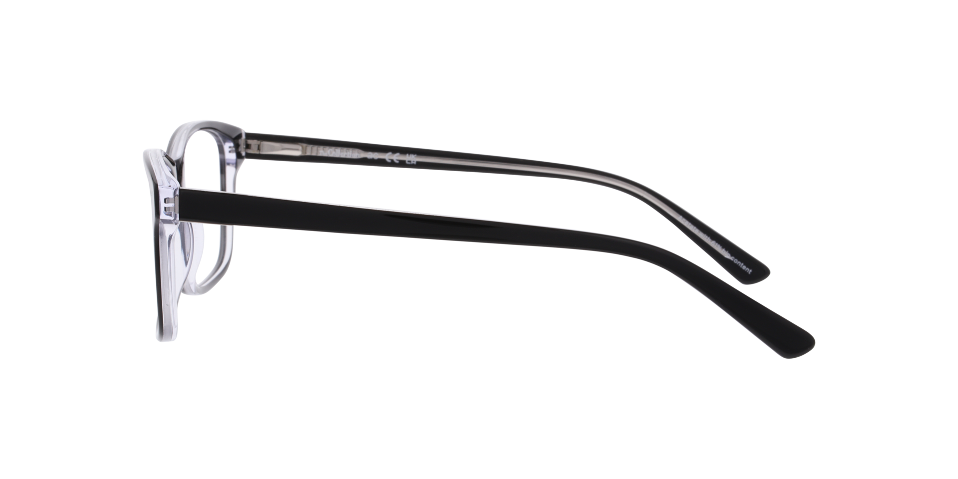 Misha Black Transparent AcetateEyeglass Frames for Glasses Direct, Side View
