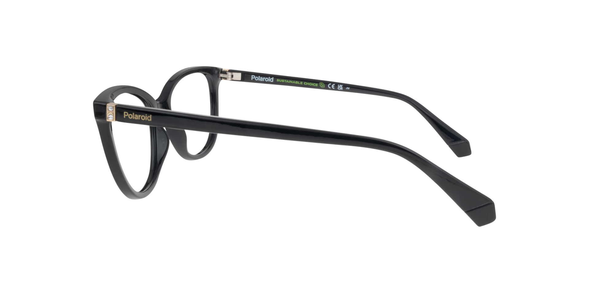 PLD D504 Black PlasticEyeglass Frames for Glasses Direct, Side View