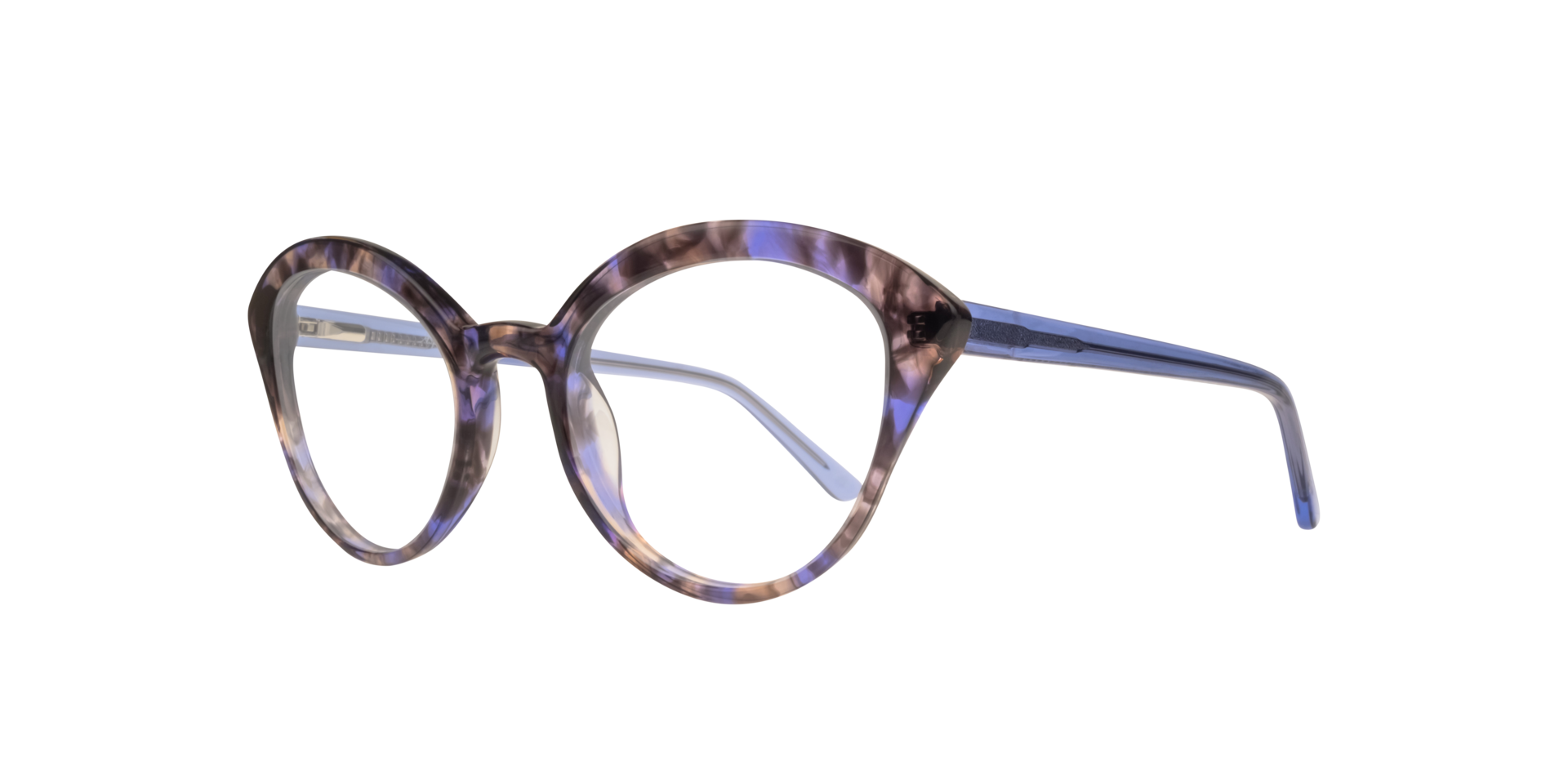 Harley Purple Havana AcetateEyeglass Frames for Glasses Direct, Angle View