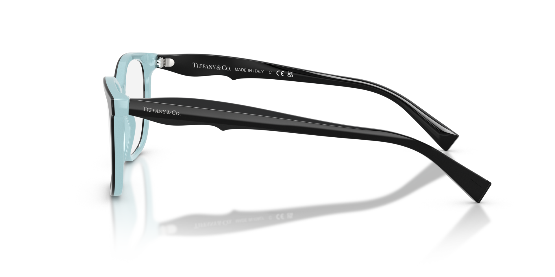 TF2175 Black On Tiffany Blue AcetateEyeglass Frames for Glasses Direct, Side View