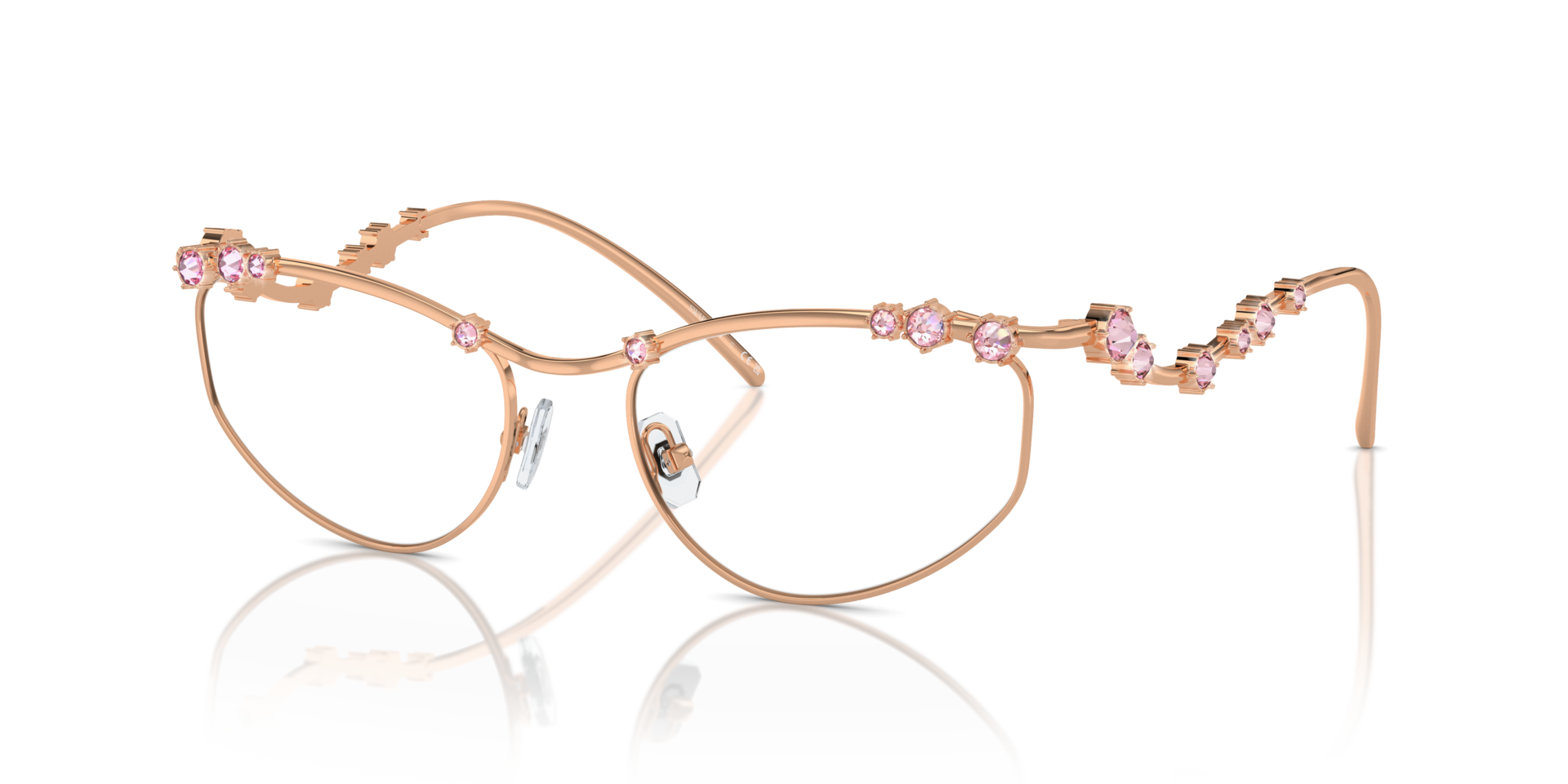 SK1015 Rose Gold MetalEyeglass Frames for Glasses Direct, Angle View
