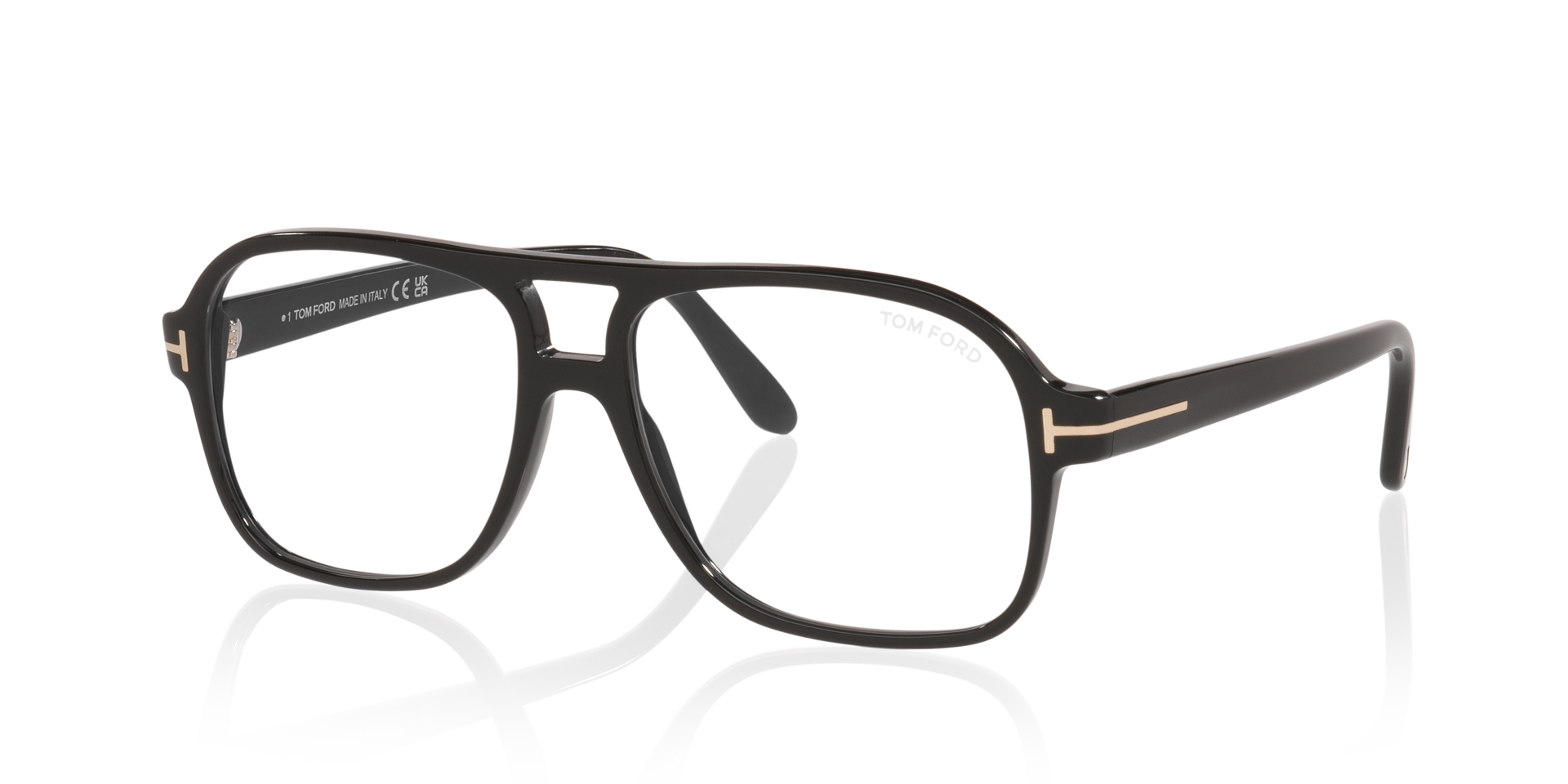 FT6058-B Black Shiny AcetateEyeglass Frames for Glasses Direct, Angle View