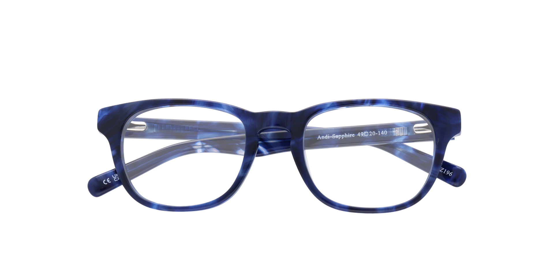 Andi Sapphire AcetateEyeglass Frames for Glasses Direct, Closed View