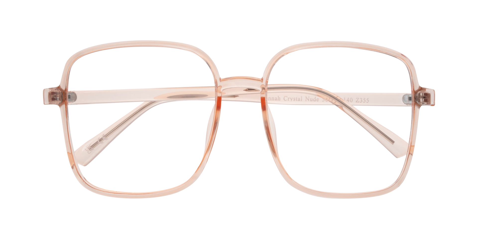Hannah Crystal Nude PlasticEyeglass Frames for Glasses Direct, Closed View