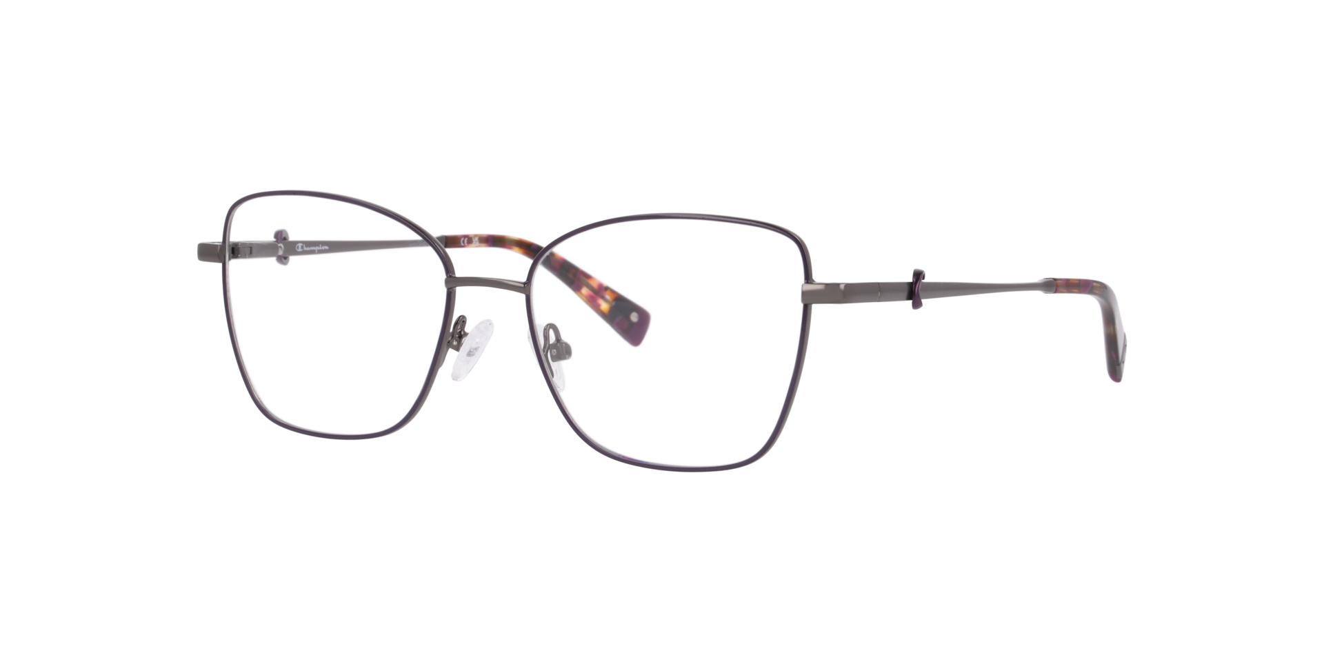 Cubea Gunmetal MetalEyeglass Frames for Glasses Direct, Angle View