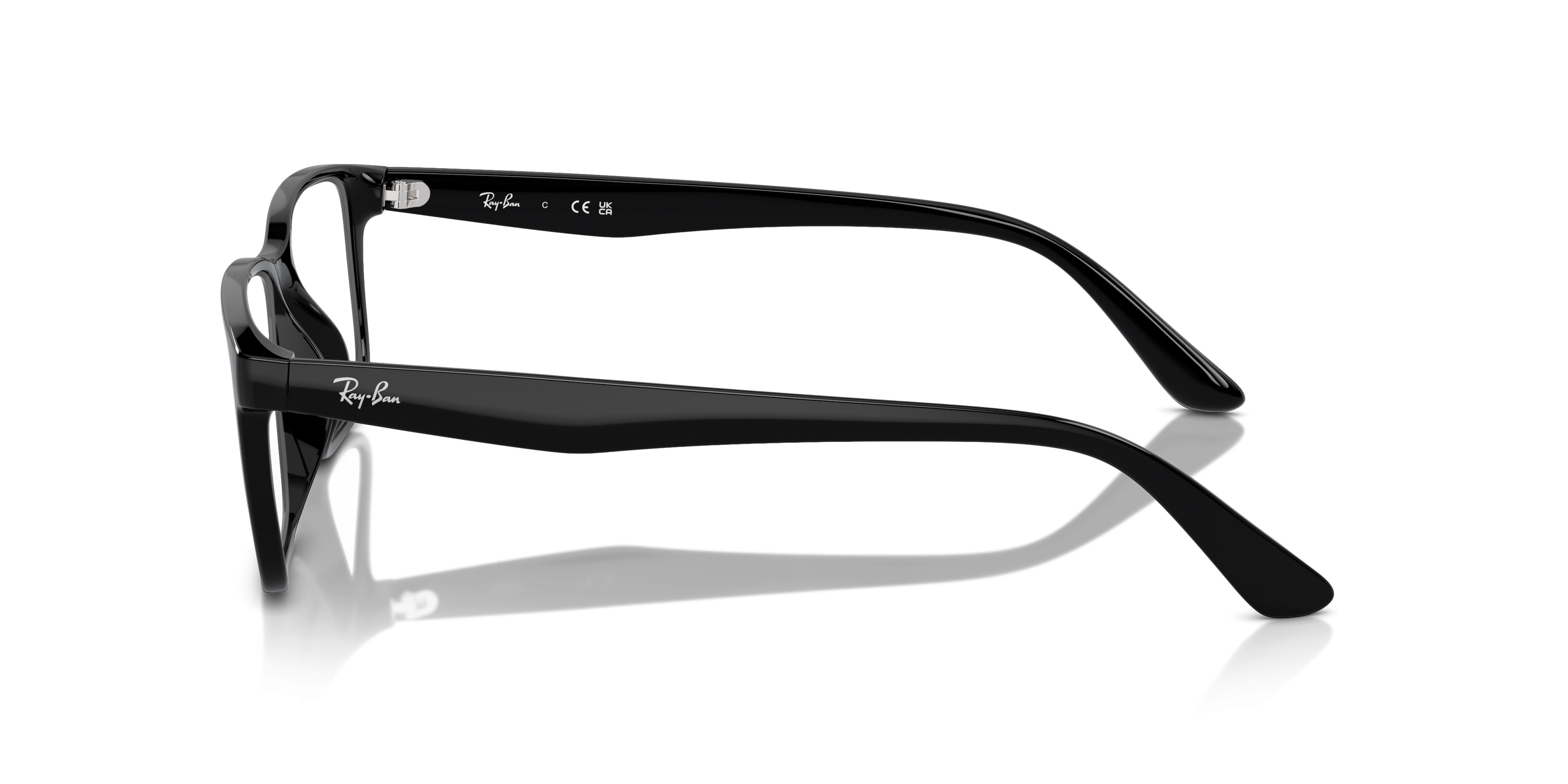 RB7241D Black PlasticSunglass Frames for Glasses Direct, Side View