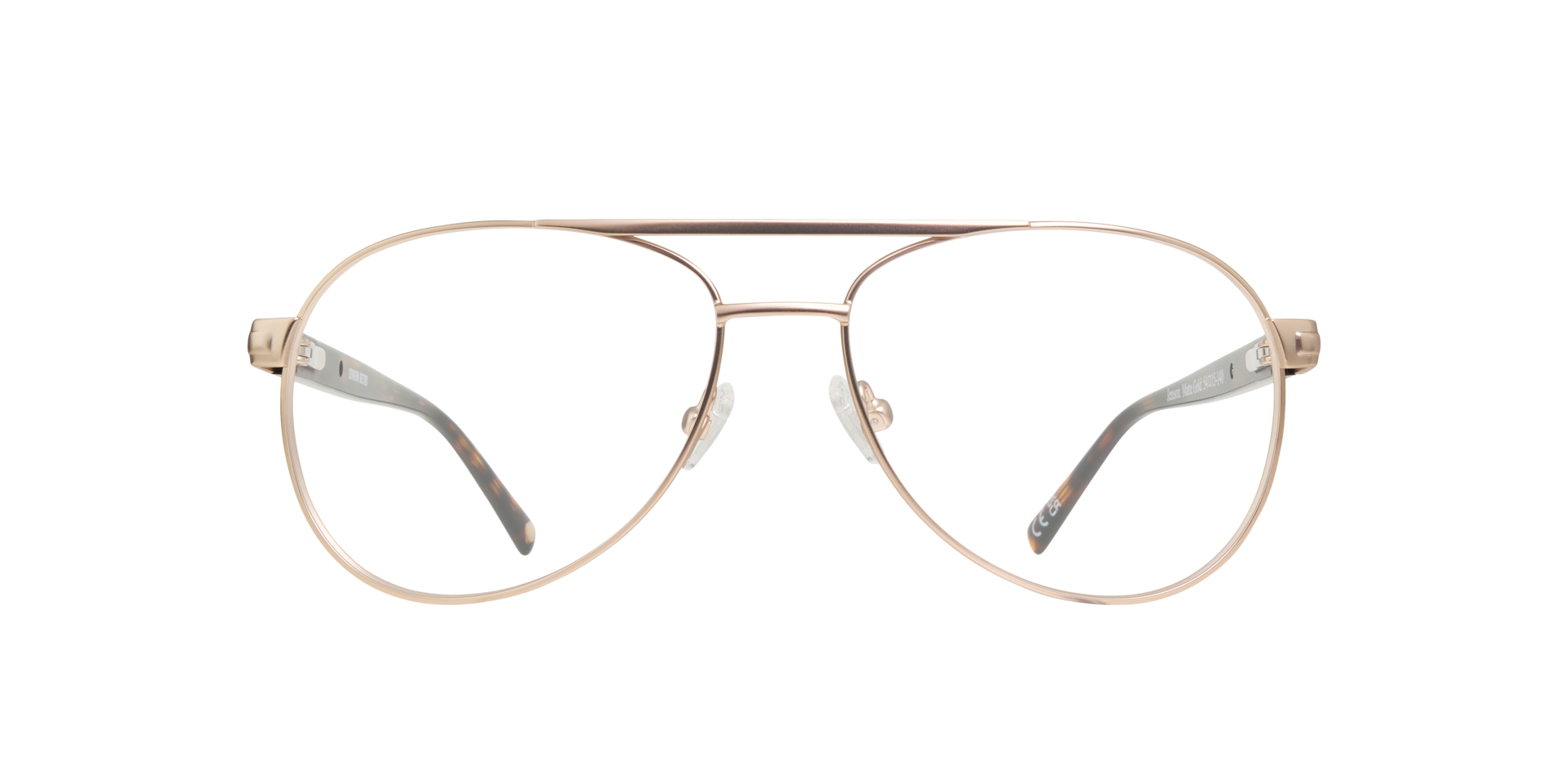 Jenson Matte Gold MetalEyeglass Frames for Glasses Direct, Front View