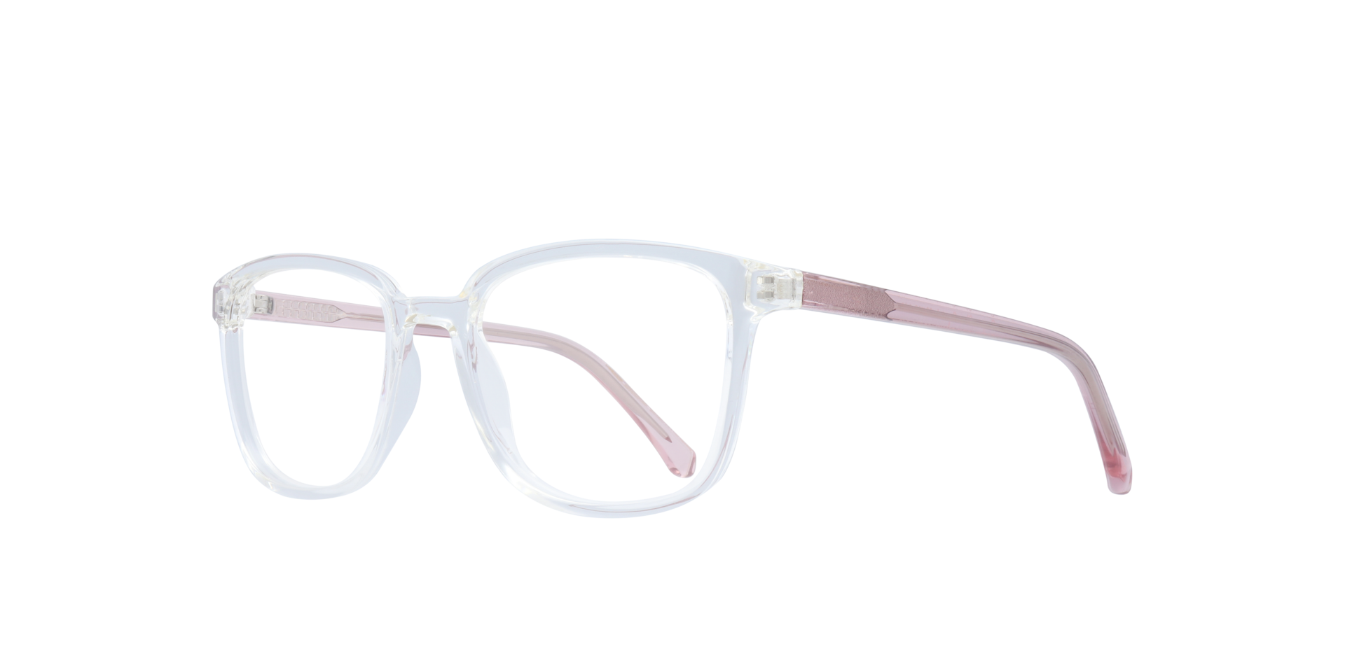 Cooper Clear Crystal PlasticEyeglass Frames for Glasses Direct, Angle View