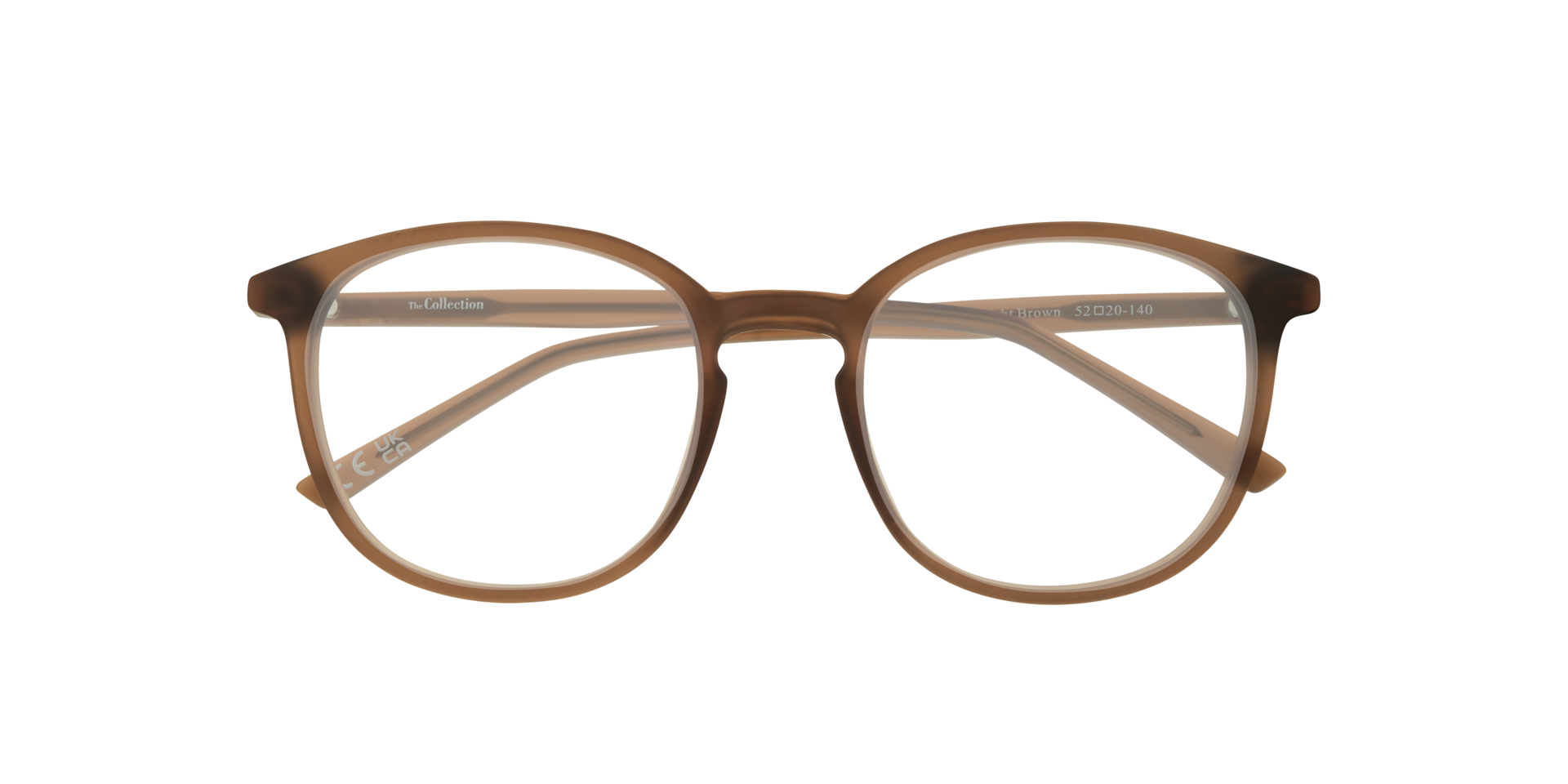 Kinsley Matte Light Brown PlasticSunglass Frames for Glasses Direct, Closed View