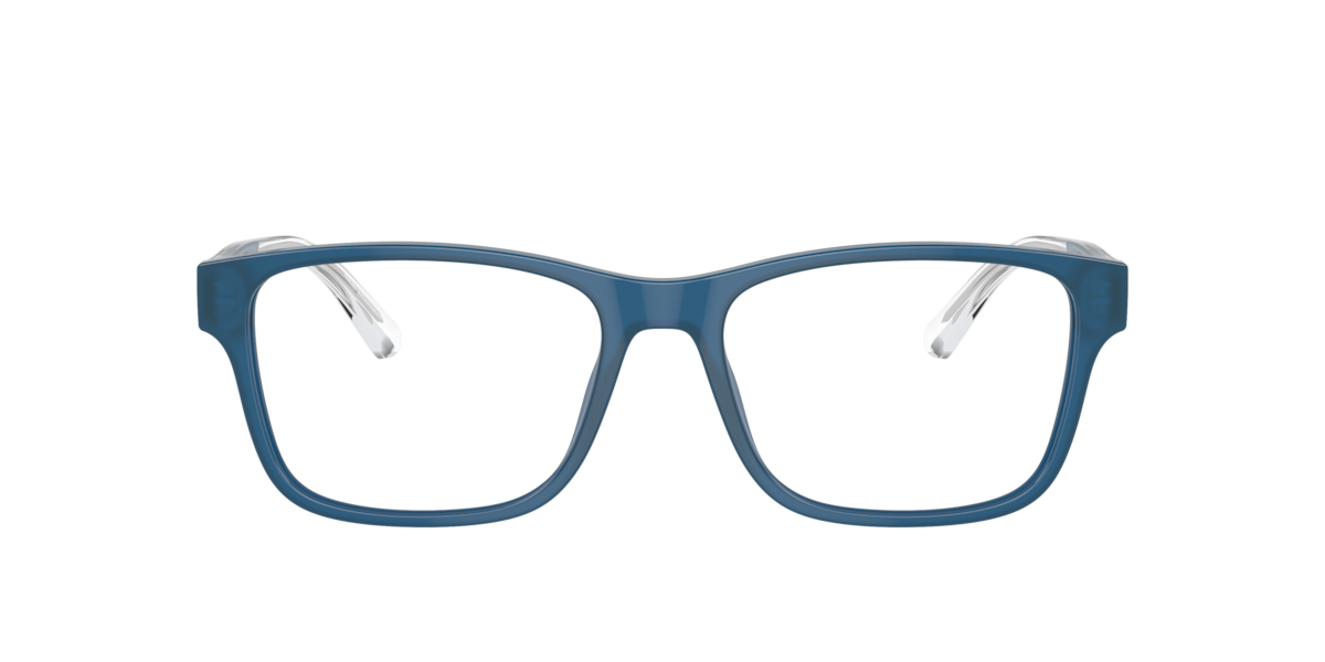 Shiny Opaline Blue rectangle Acetate eyeglasses Online - Full Rim - EA3239