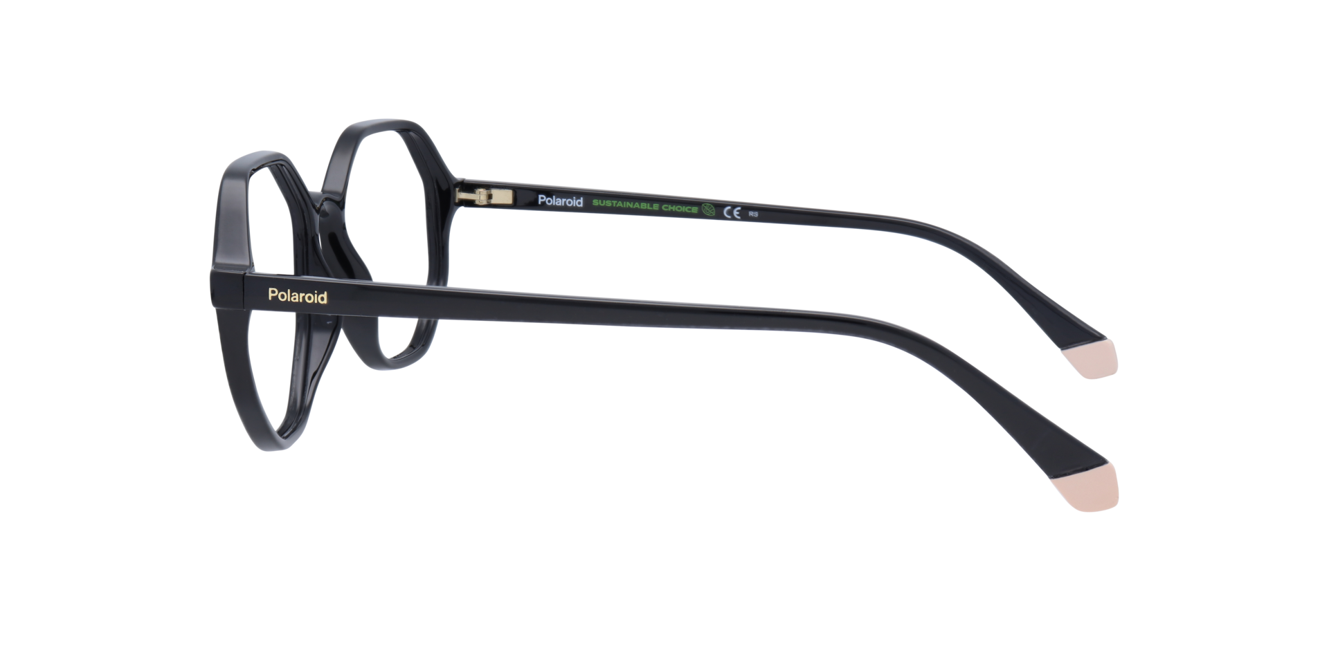 PLD D433 Black PlasticEyeglass Frames for Glasses Direct, Side View