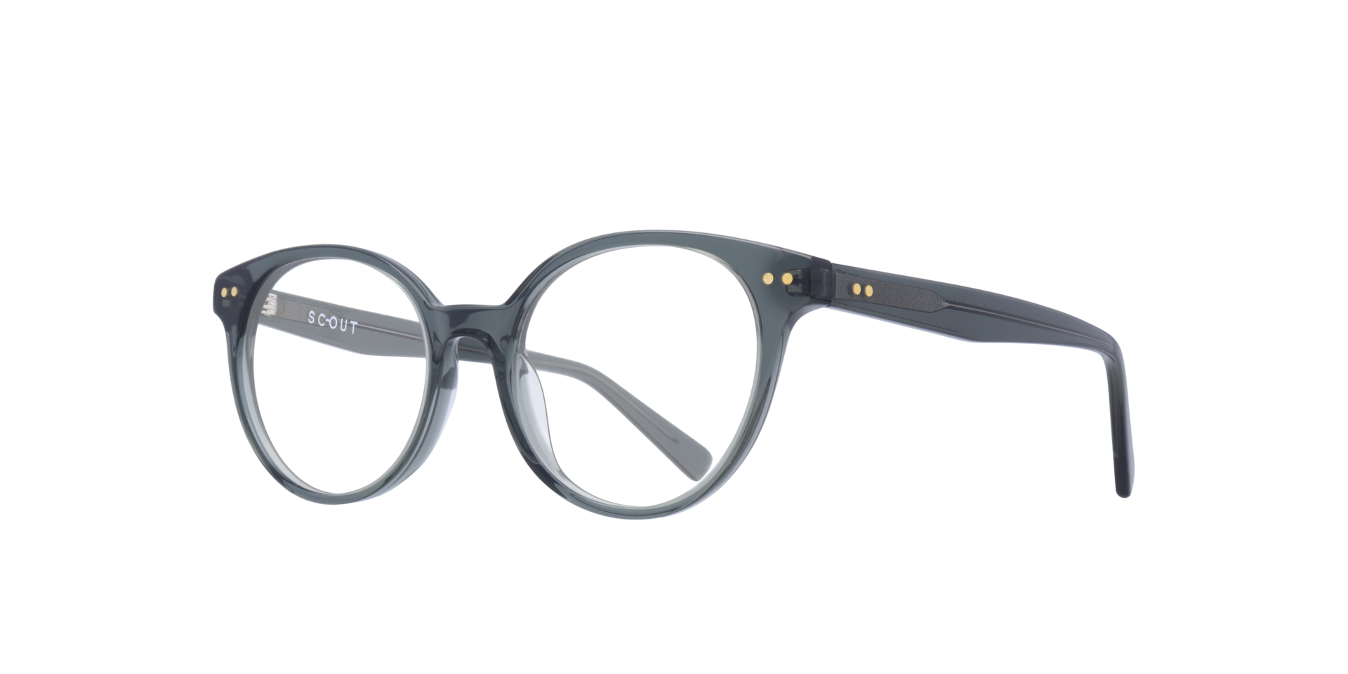 Gracie Crystal Grey & Green AcetateEyeglass Frames for Glasses Direct, Angle View