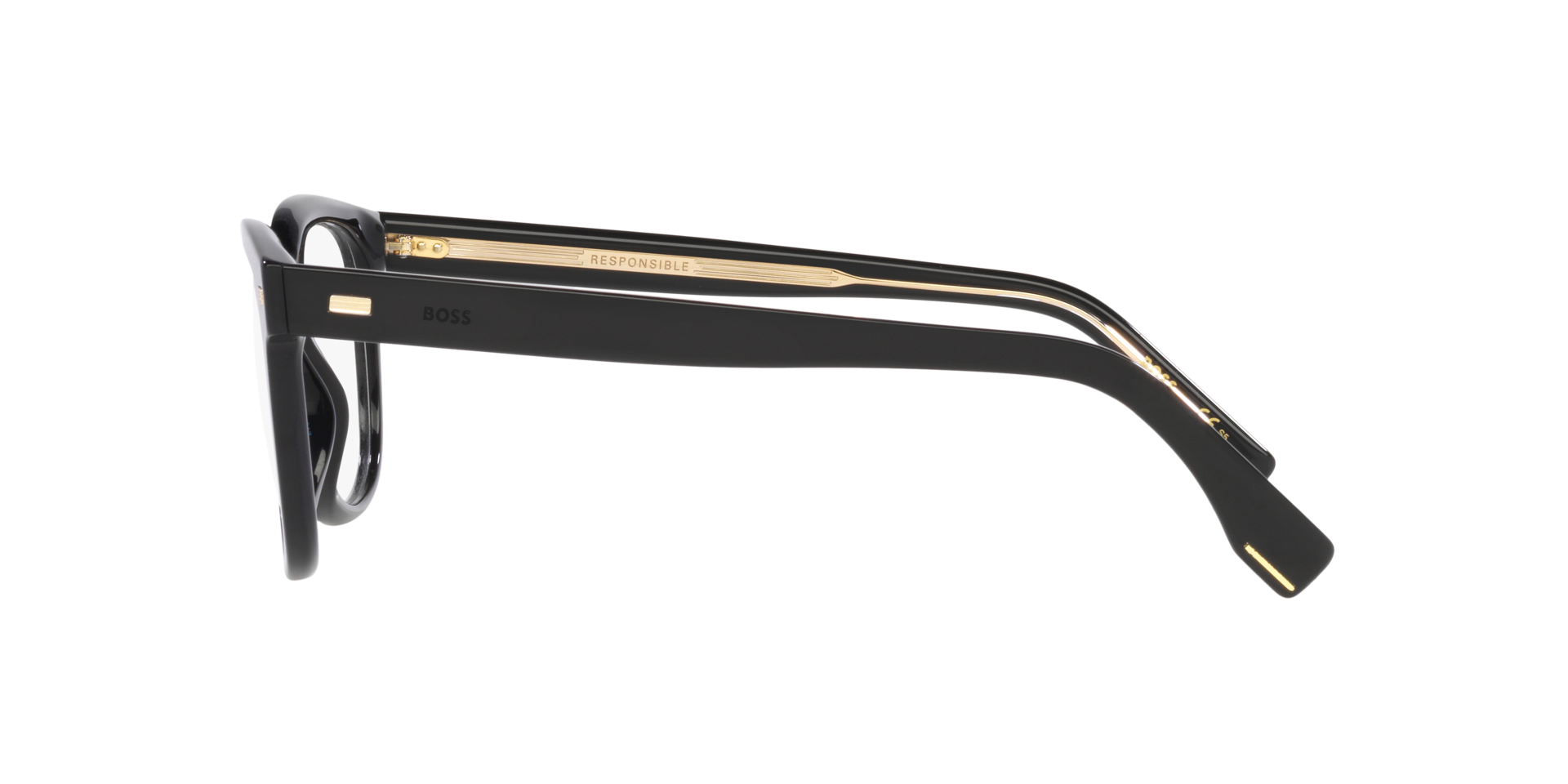 BOSS 1444/N Black AcetateEyeglass Frames for Glasses Direct, Side View