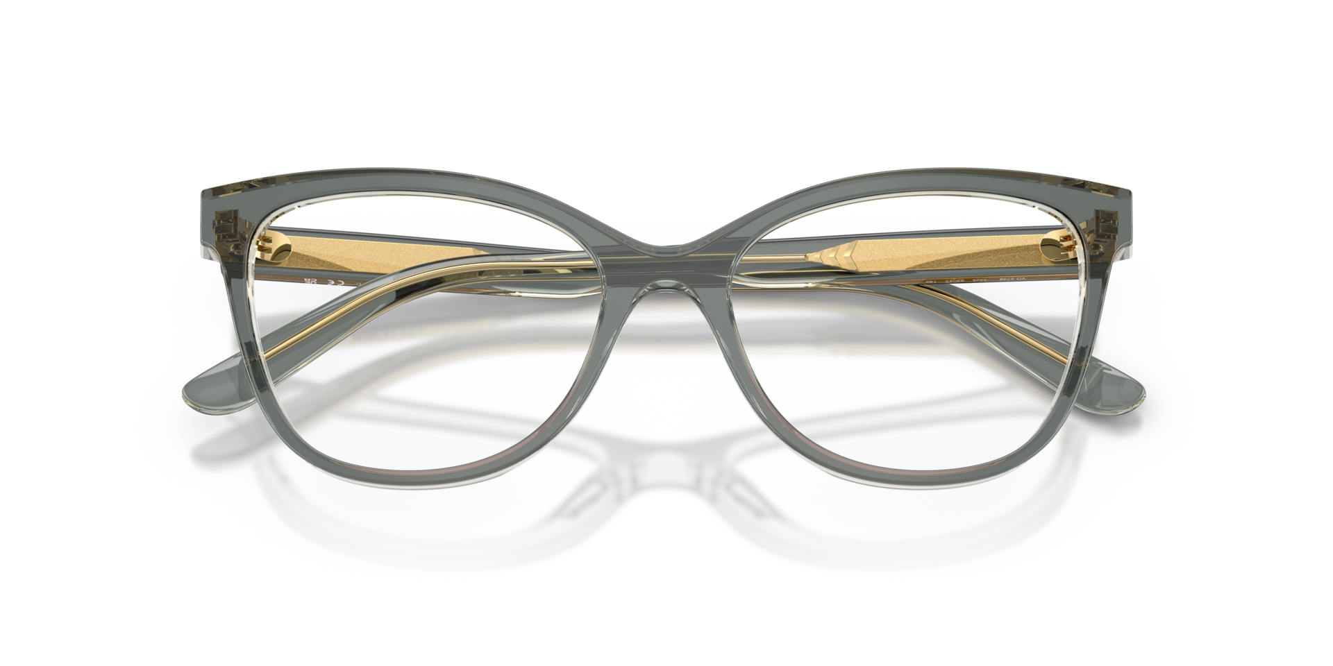 VO5748 Top Transparent Green & Transparent Green AcetateEyeglass Frames for Glasses Direct, Closed View