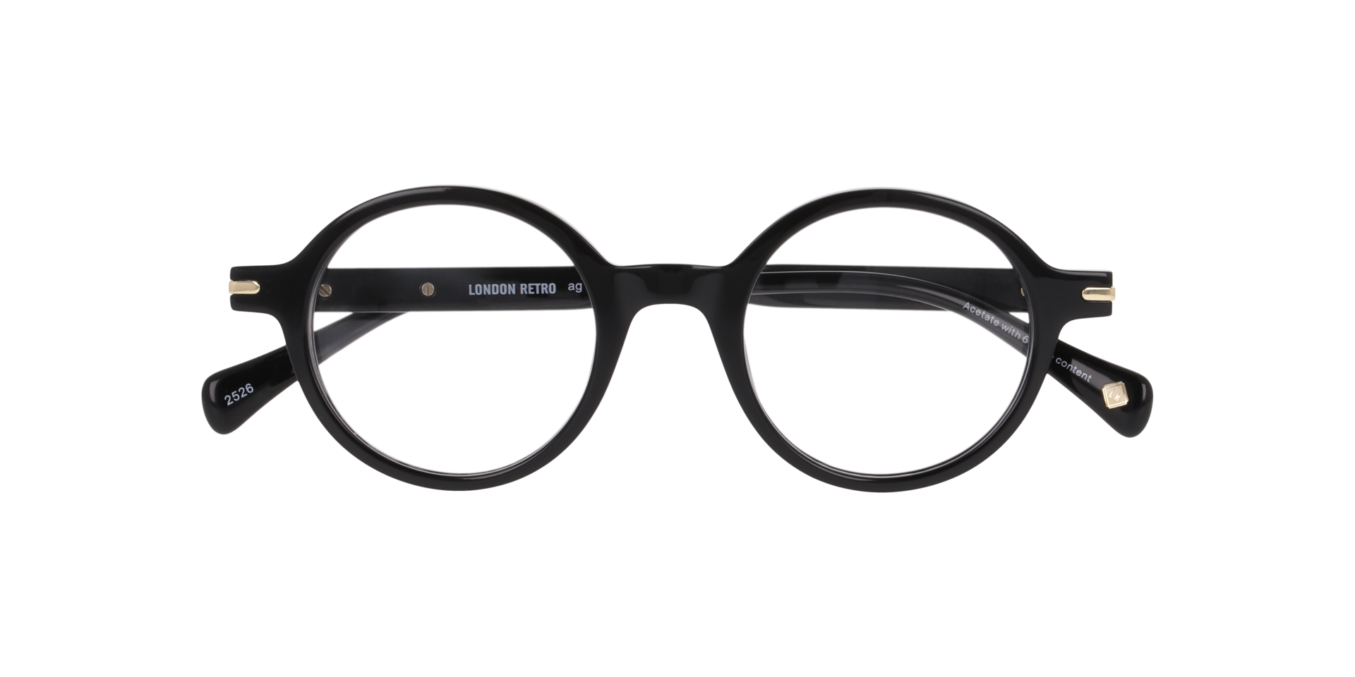 Nine Elms Black AcetateEyeglass Frames for Glasses Direct, Closed View