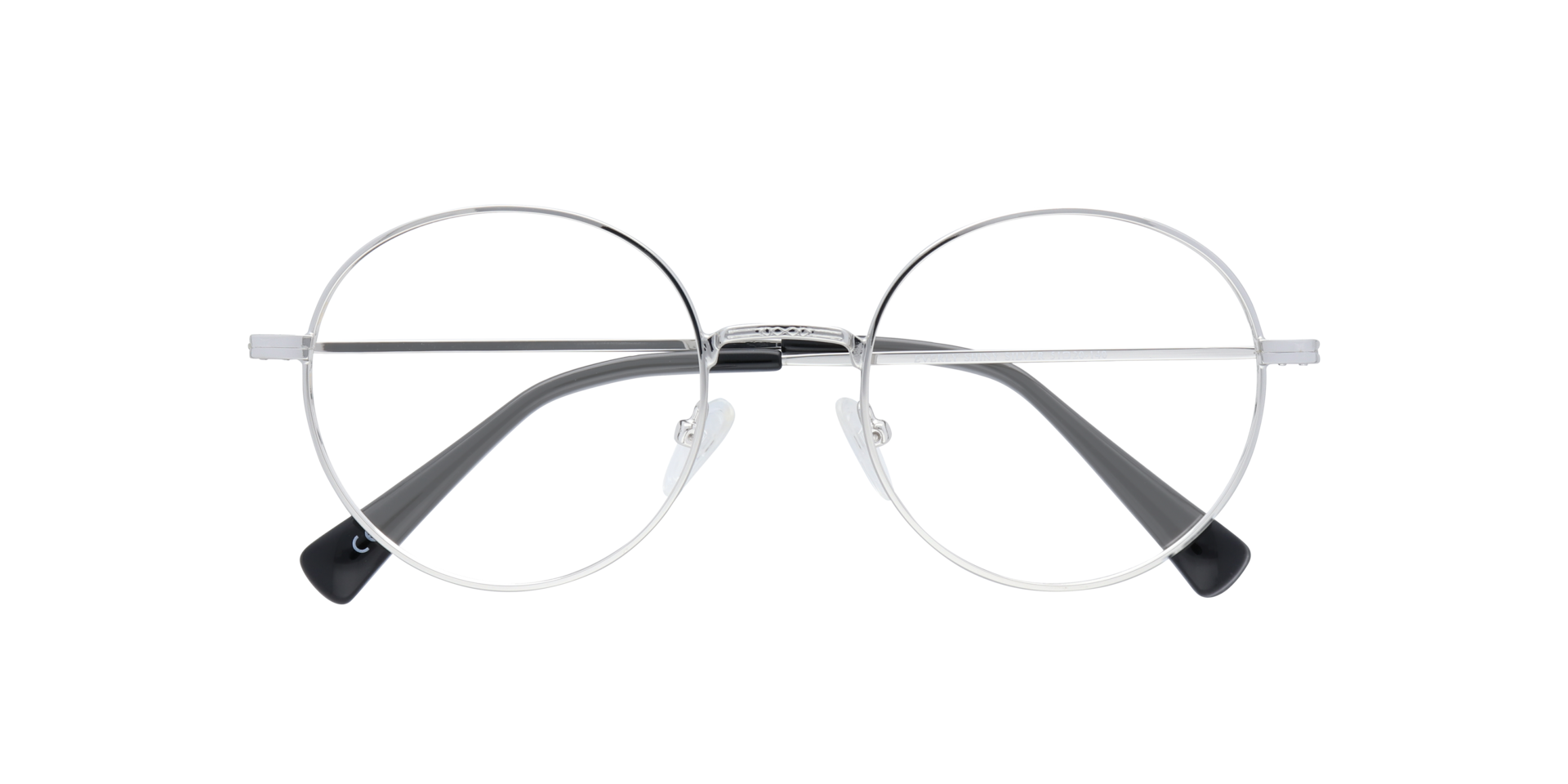 Everly Shiny Silver MetalEyeglass Frames for Glasses Direct, Closed View