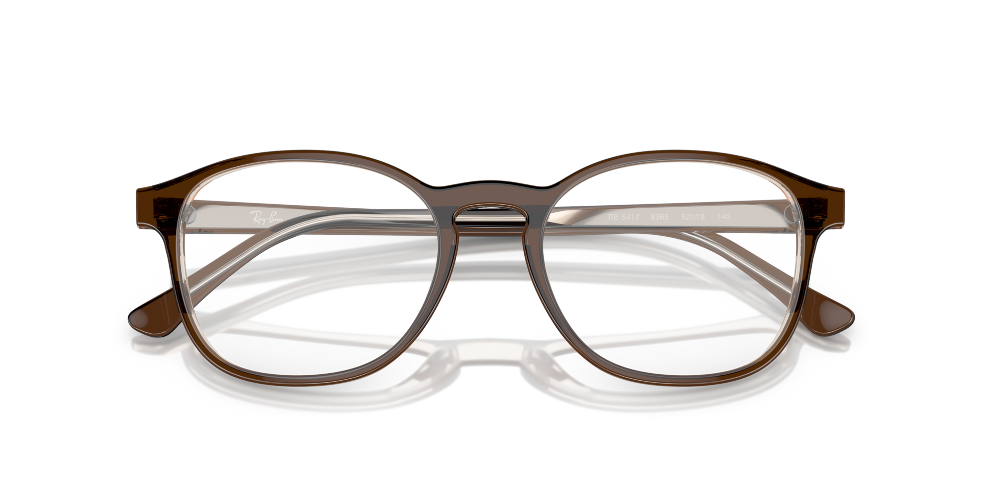 RB5417 Brown On Transparent Light Brown AcetateEyeglass Frames for Glasses Direct, Closed View