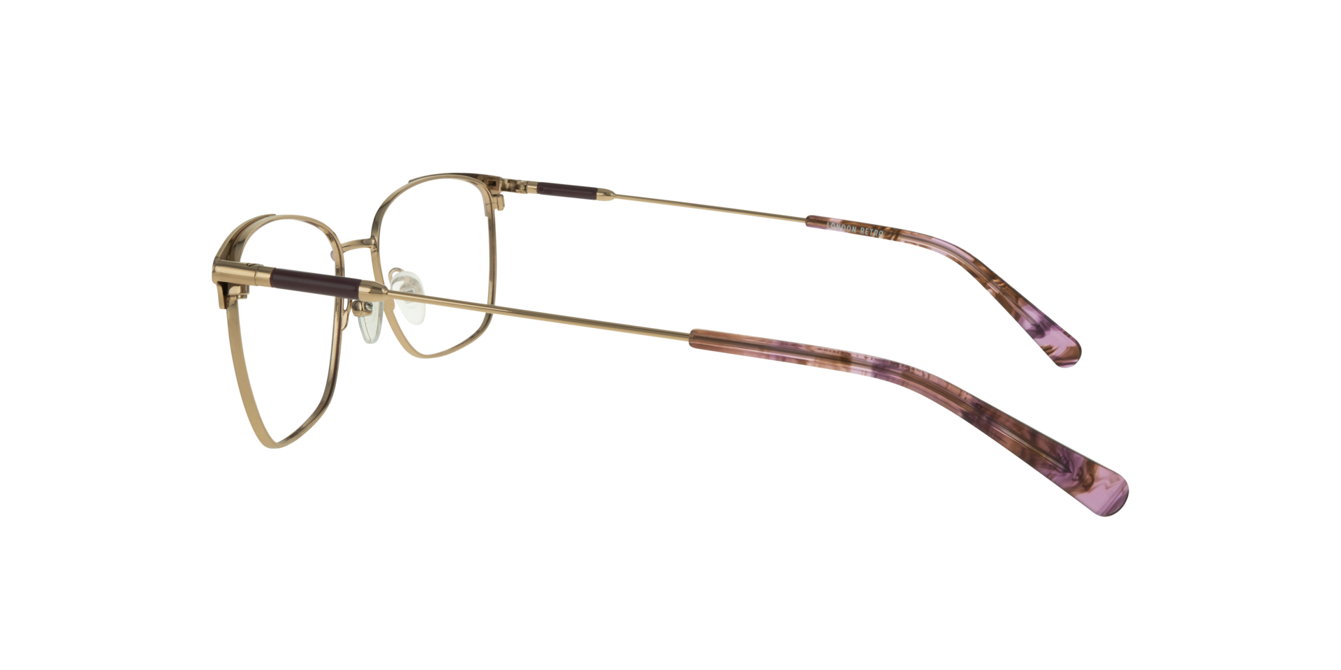 Kathleen Dark Purple & Silver MetalEyeglass Frames for Glasses Direct, Side View