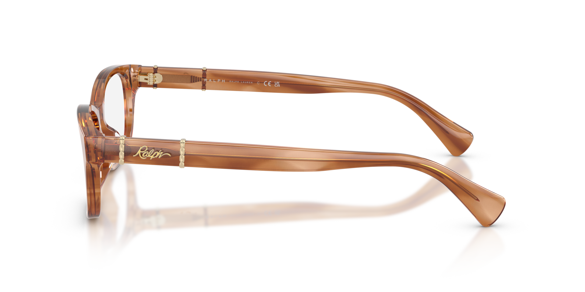 RA7201U Striped Brown AcetateEyeglass Frames for Glasses Direct, Side View