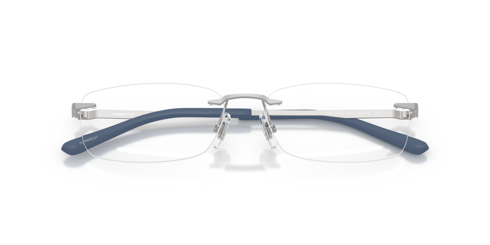AN6150 Matte Silver MetalEyeglass Frames for Glasses Direct, Closed View