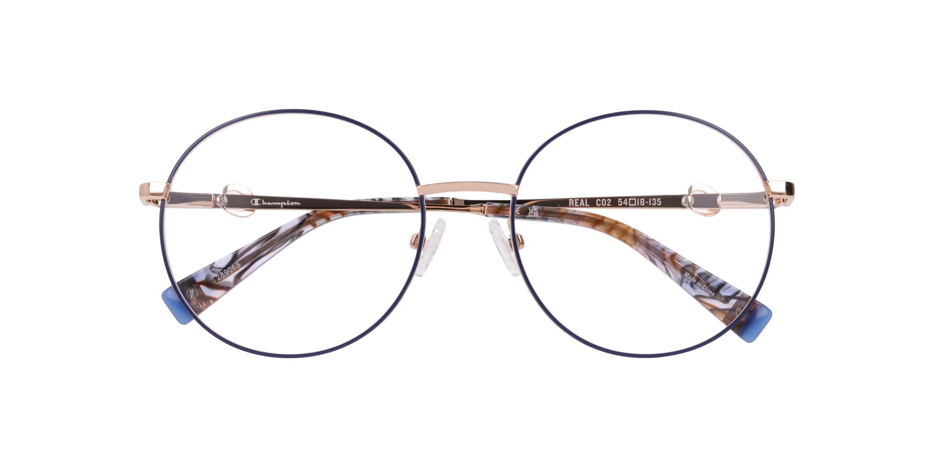 Cureal Blue MetalEyeglass Frames for Glasses Direct, Closed View