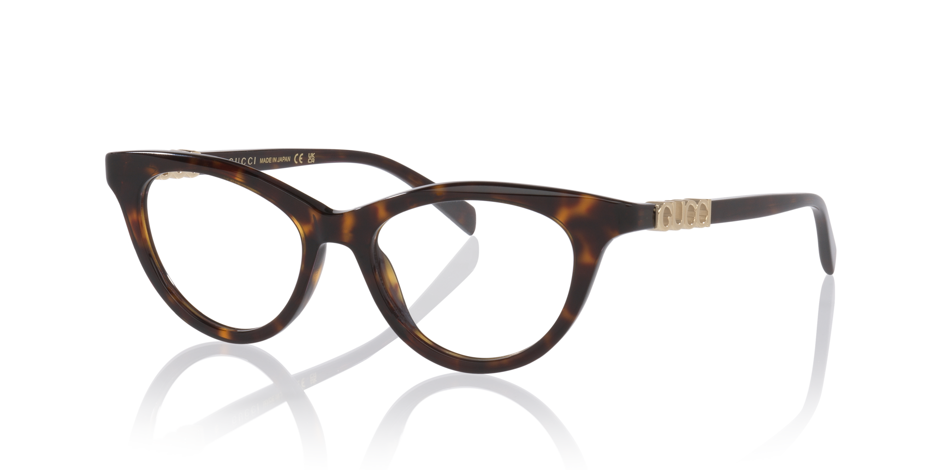 Gg2034O Tortoise AcetateEyeglass Frames for Glasses Direct, Angle View