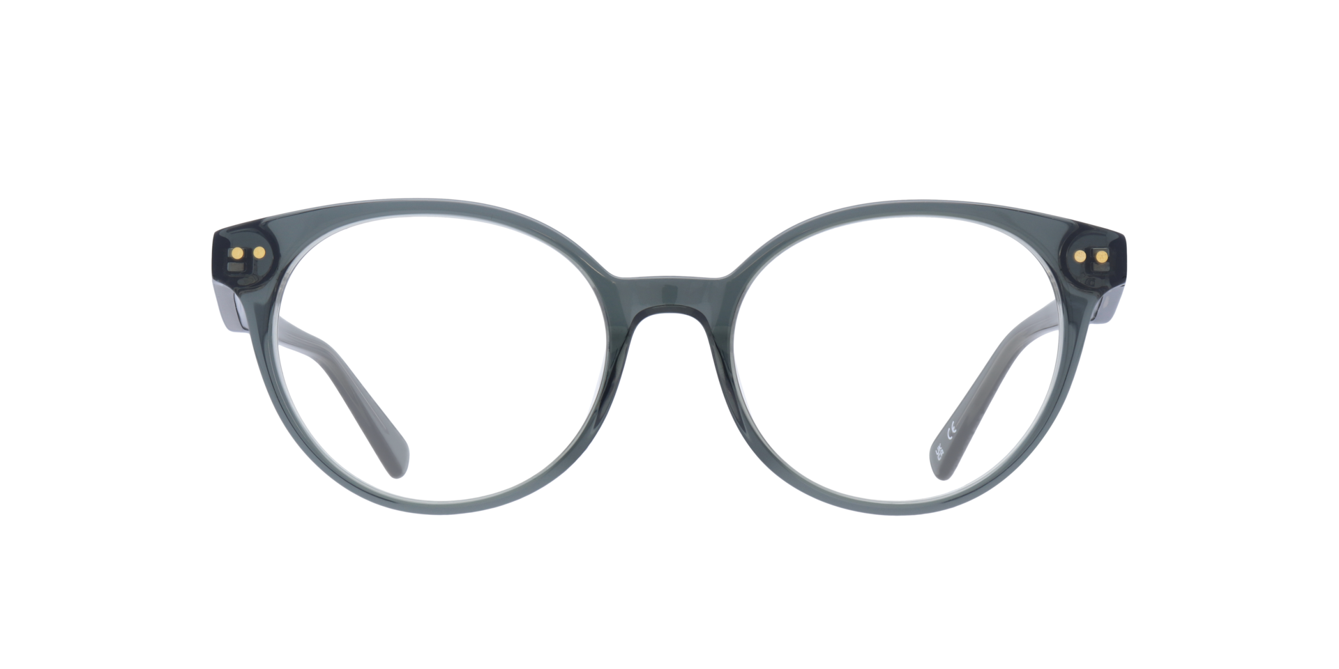 Gracie Crystal Grey & Green AcetateEyeglass Frames for Glasses Direct, Front View