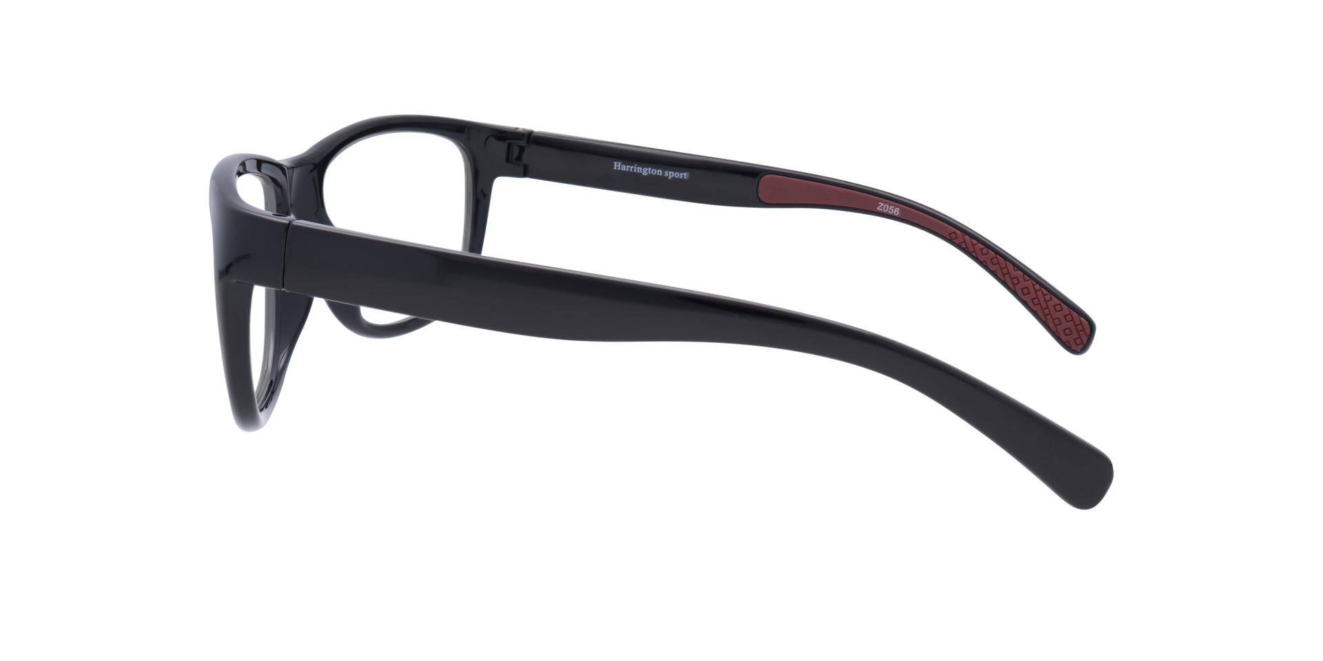 Pulse Shiny Black Burg PlasticEyeglass Frames for Glasses Direct, Side View