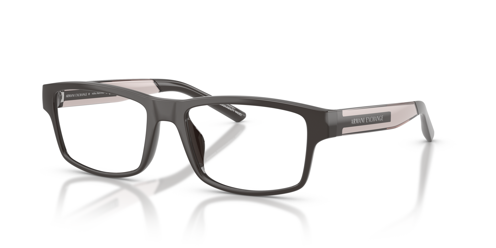 AX3140U Shiny Brown PlasticEyeglass Frames for Glasses Direct, Angle View