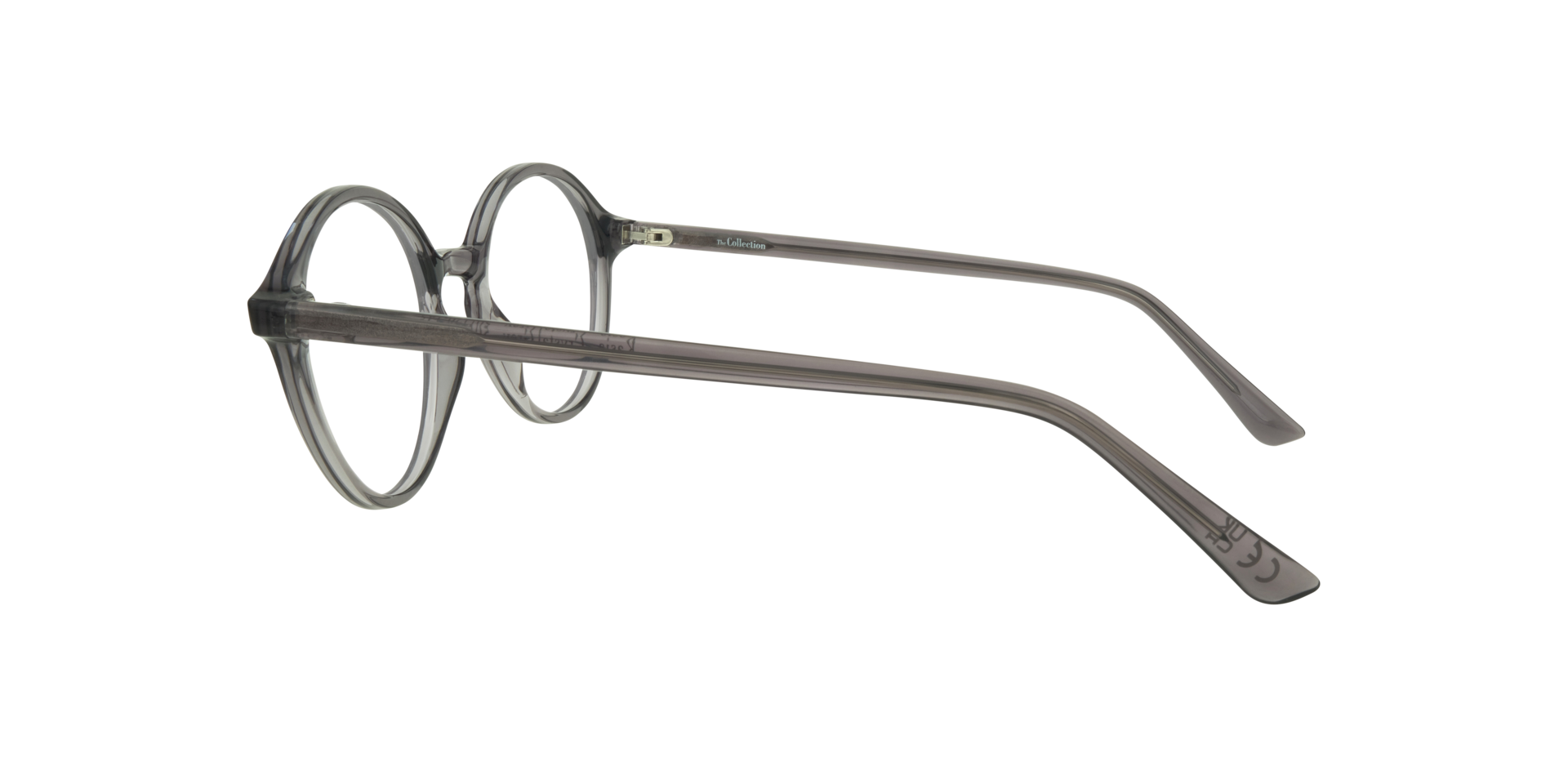 Kasia Crystal Grey PlasticEyeglass Frames for Glasses Direct, Side View
