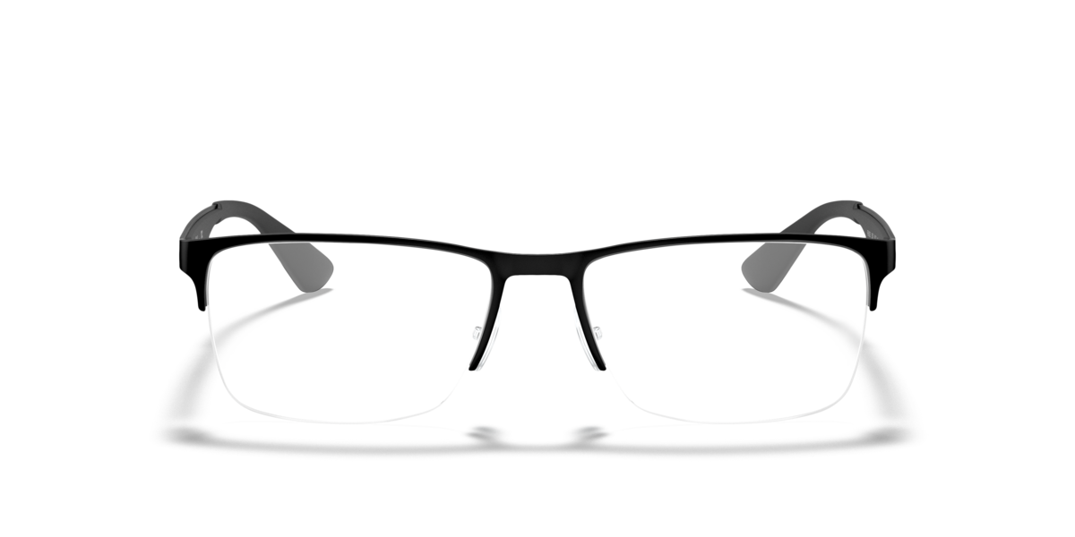 Ray-Ban Unisex Black Rectangle Metal Eyeglasses Online - Semi Rim - Rb6335