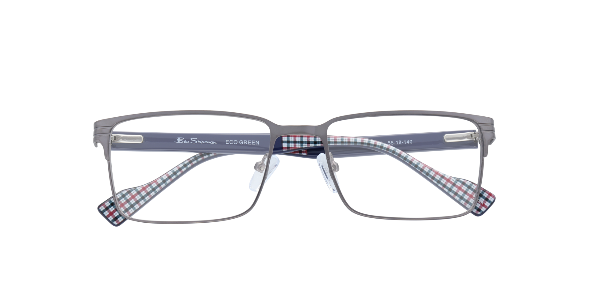 Brook BN Gunmetal PlasticEyeglass Frames for Glasses Direct, Closed View