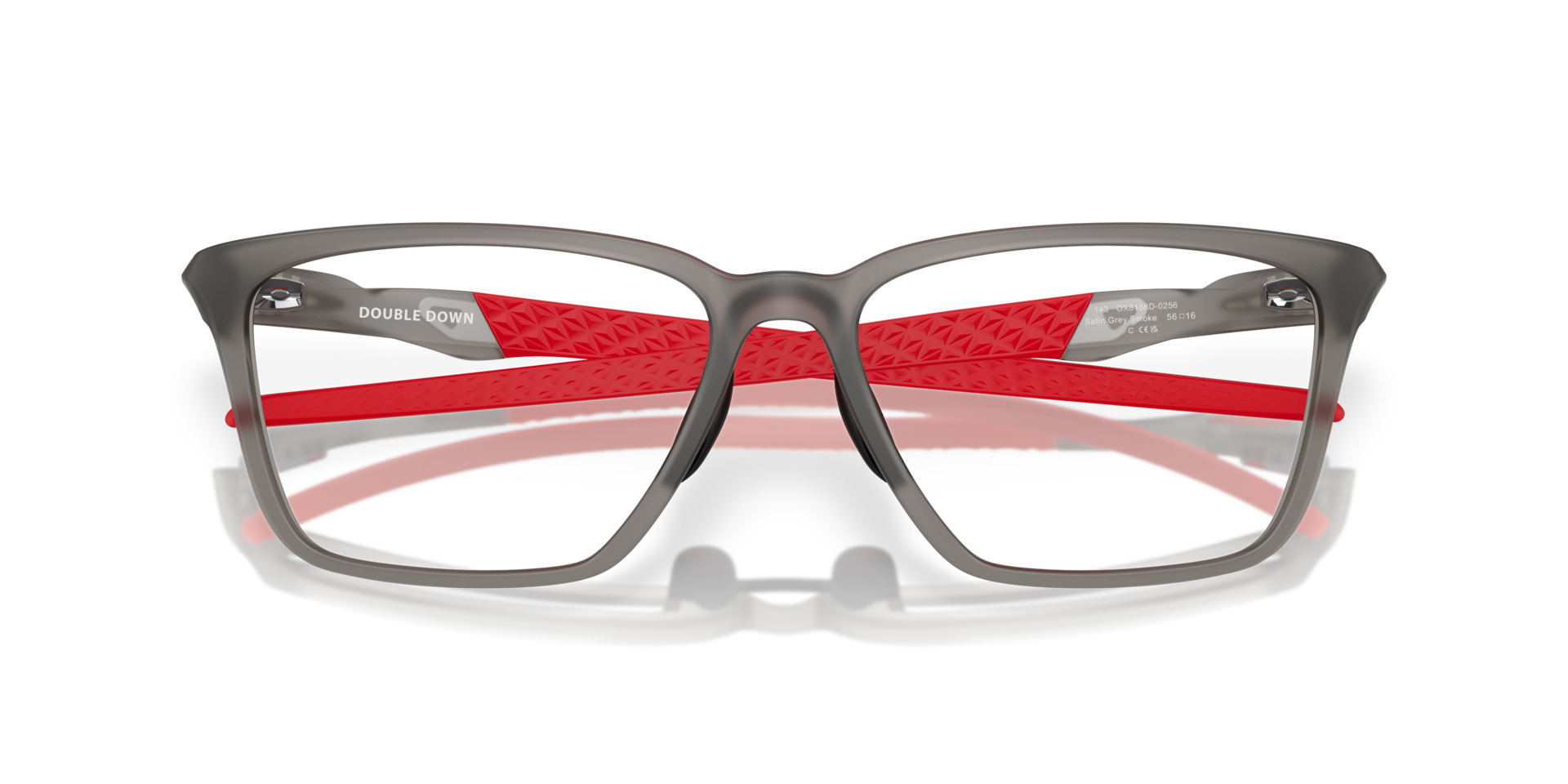 Double Down Satin Grey Smoke PlasticEyeglass Frames for Glasses Direct, Closed View