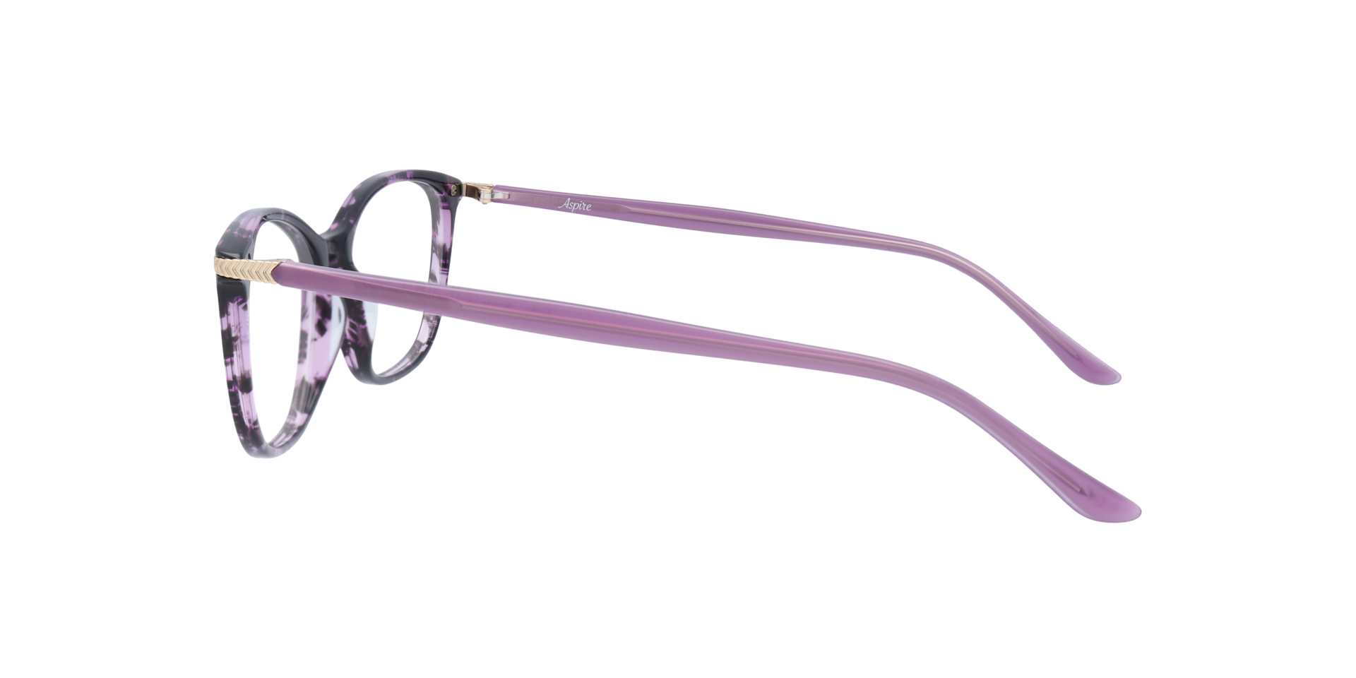 Anika Purple  &  Gold AcetateEyeglass Frames for Glasses Direct, Side View