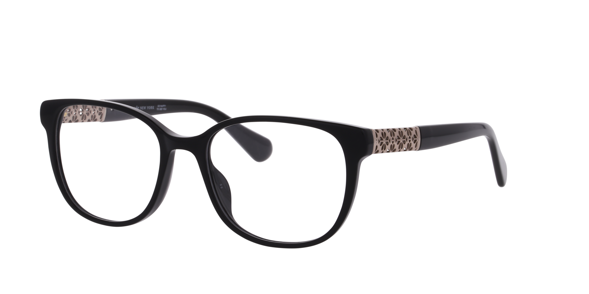 KS LYSSA 2/G Black AcetateEyeglass Frames for Glasses Direct, Angle View